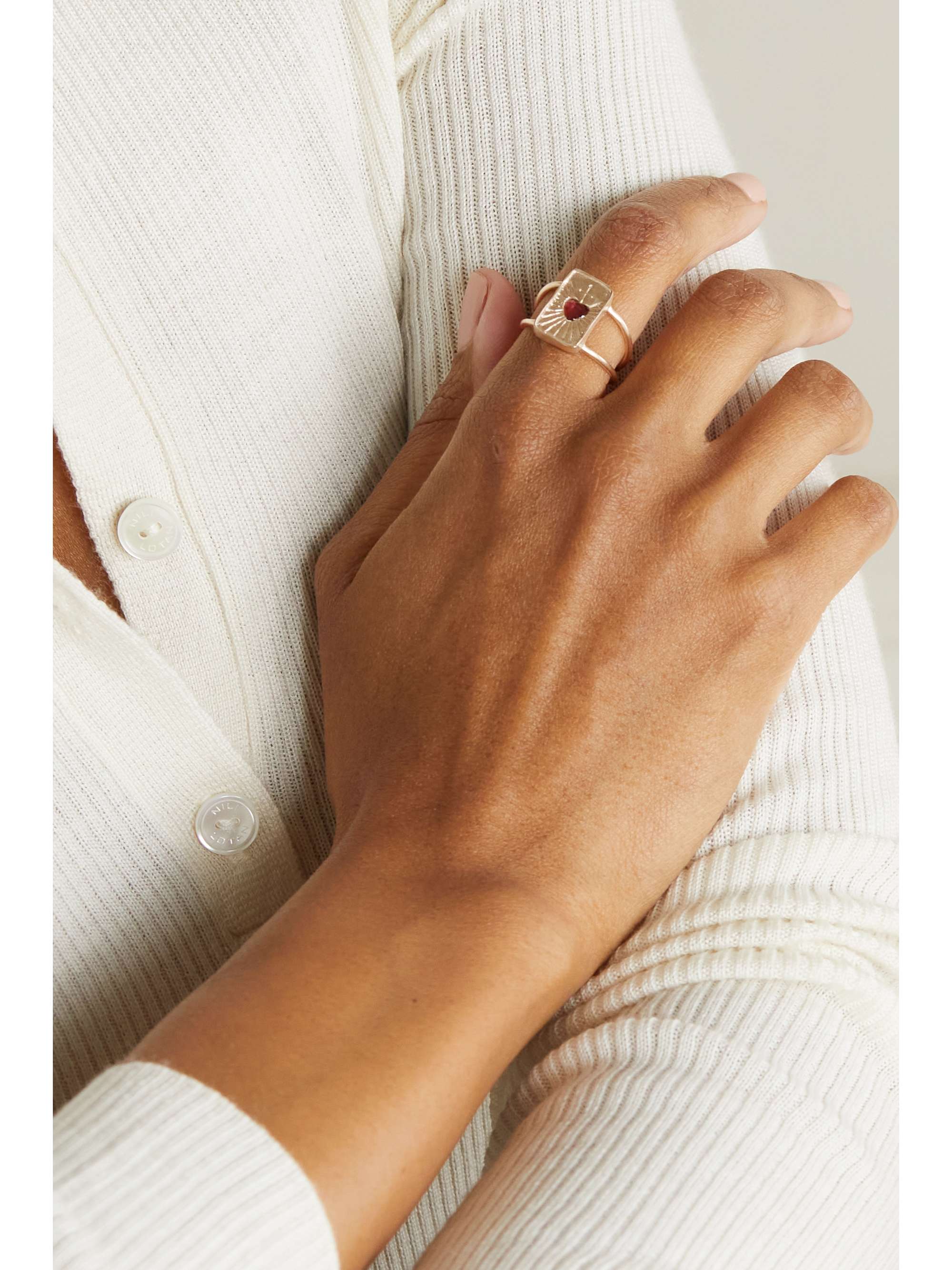 PASCALE MONVOISIN L'Amour 9-karat gold garnet ring