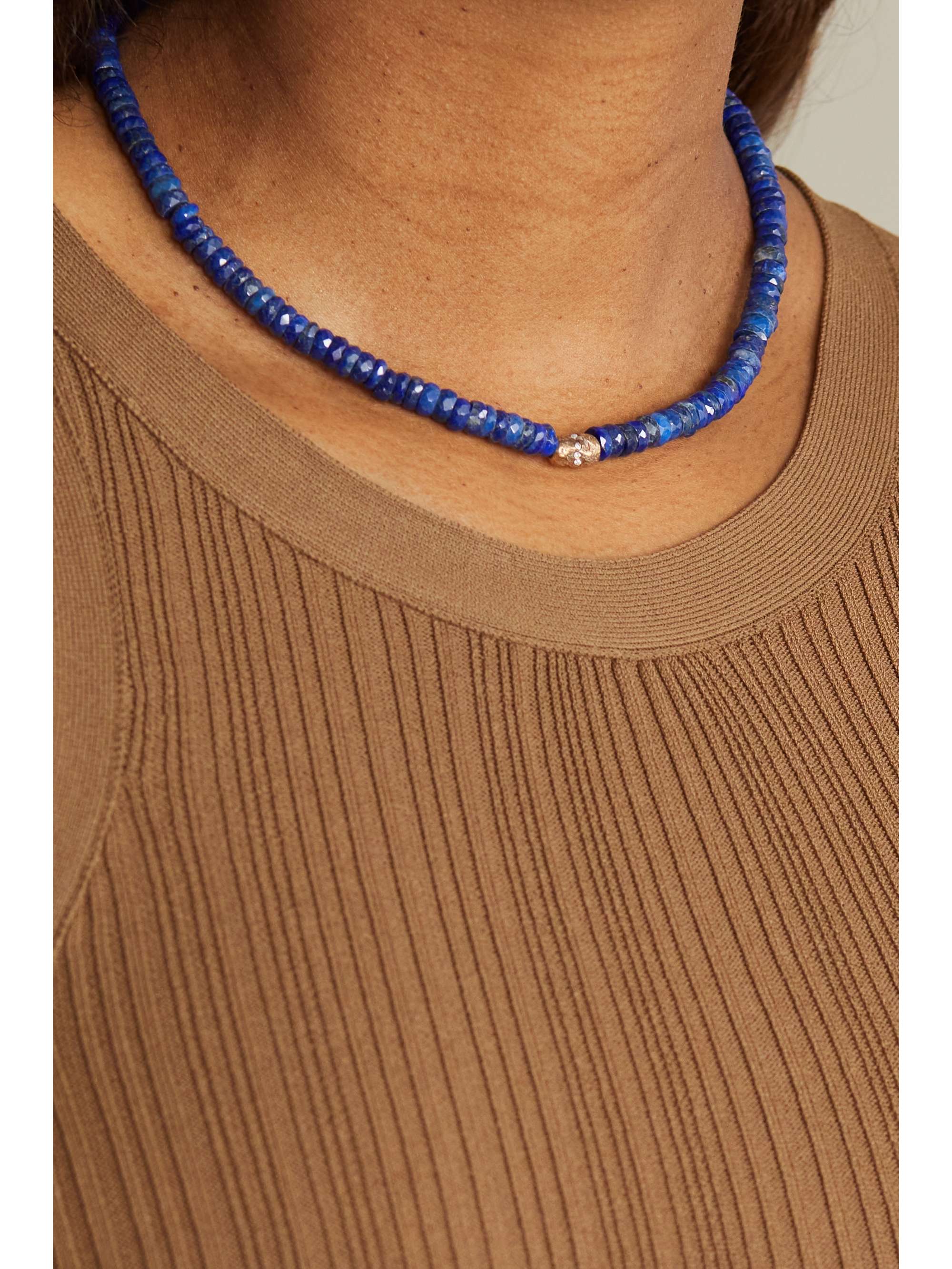 PASCALE MONVOISIN Taylor N°1 9-karat gold, turquoise and diamond necklace