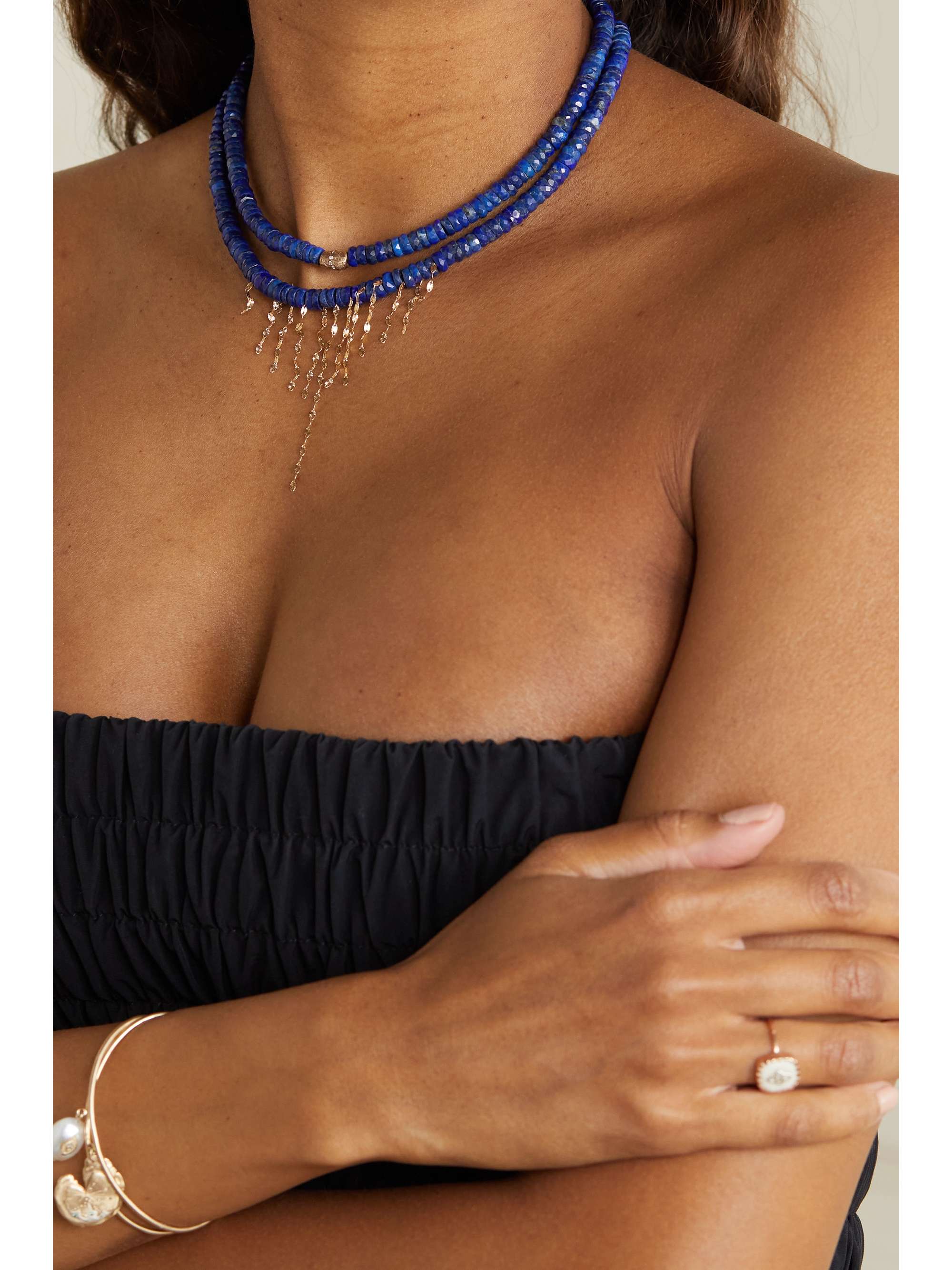 PASCALE MONVOISIN Taylor N°3 9 and 14-karat gold lapis lazuli necklace