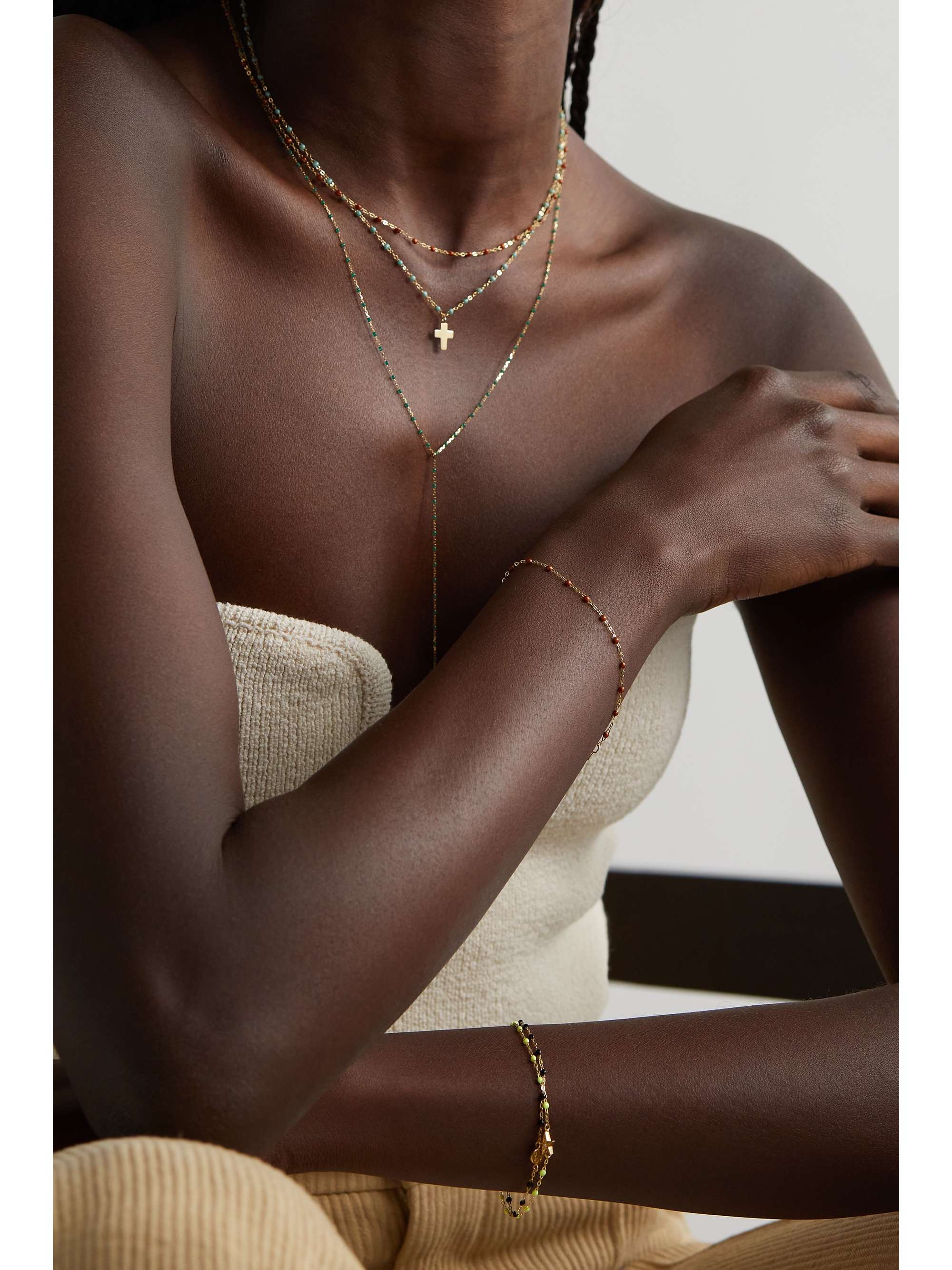 GIGI CLOZEAU Classic Gigi 18-karat gold and resin bracelet