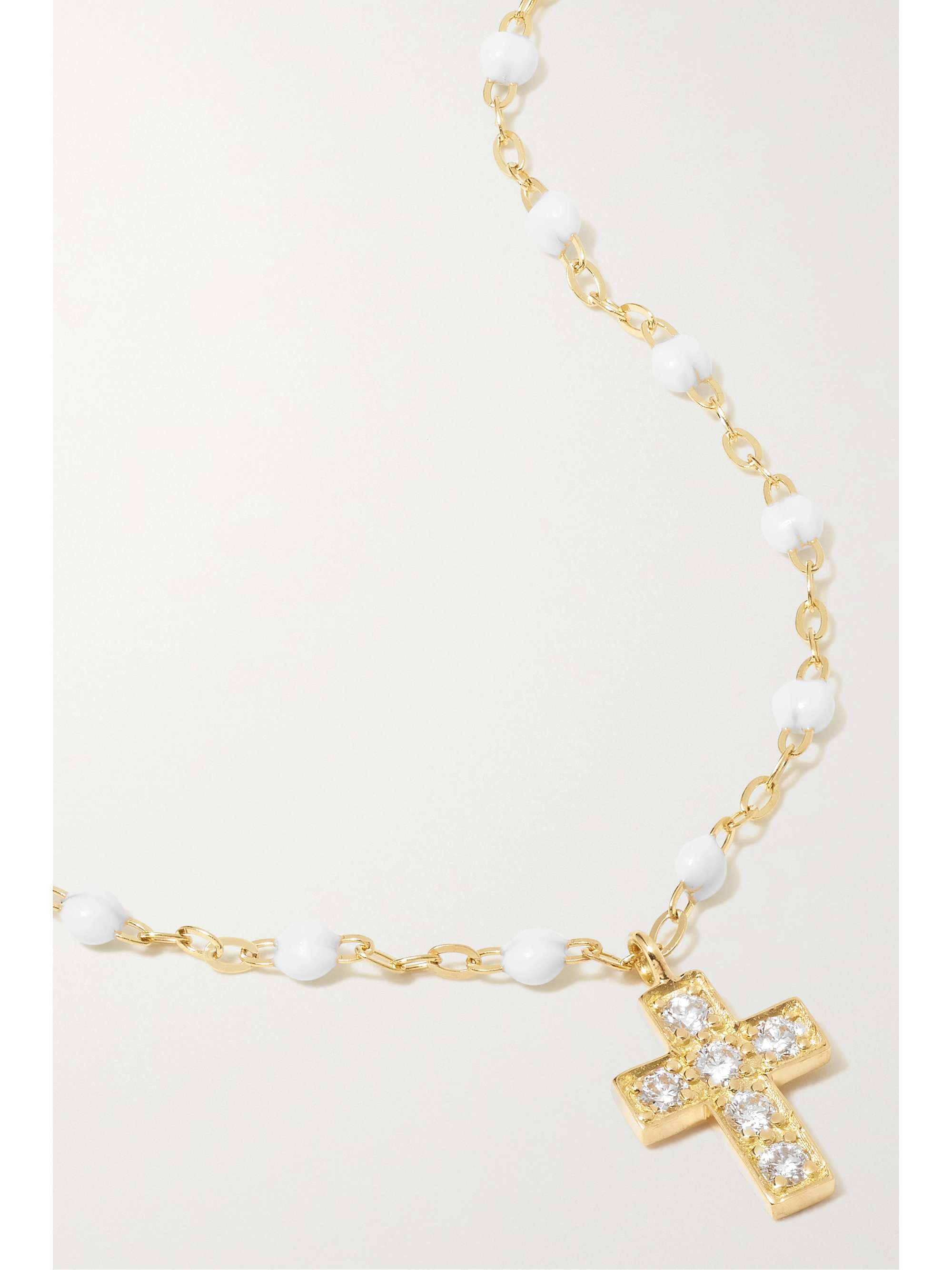 GIGI CLOZEAU Classic Gigi 18-karat gold, resin and diamond necklace