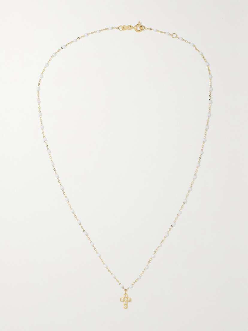 Gigi Clozeau Classic Gigi 18-karat Gold, Resin And Diamond Necklace