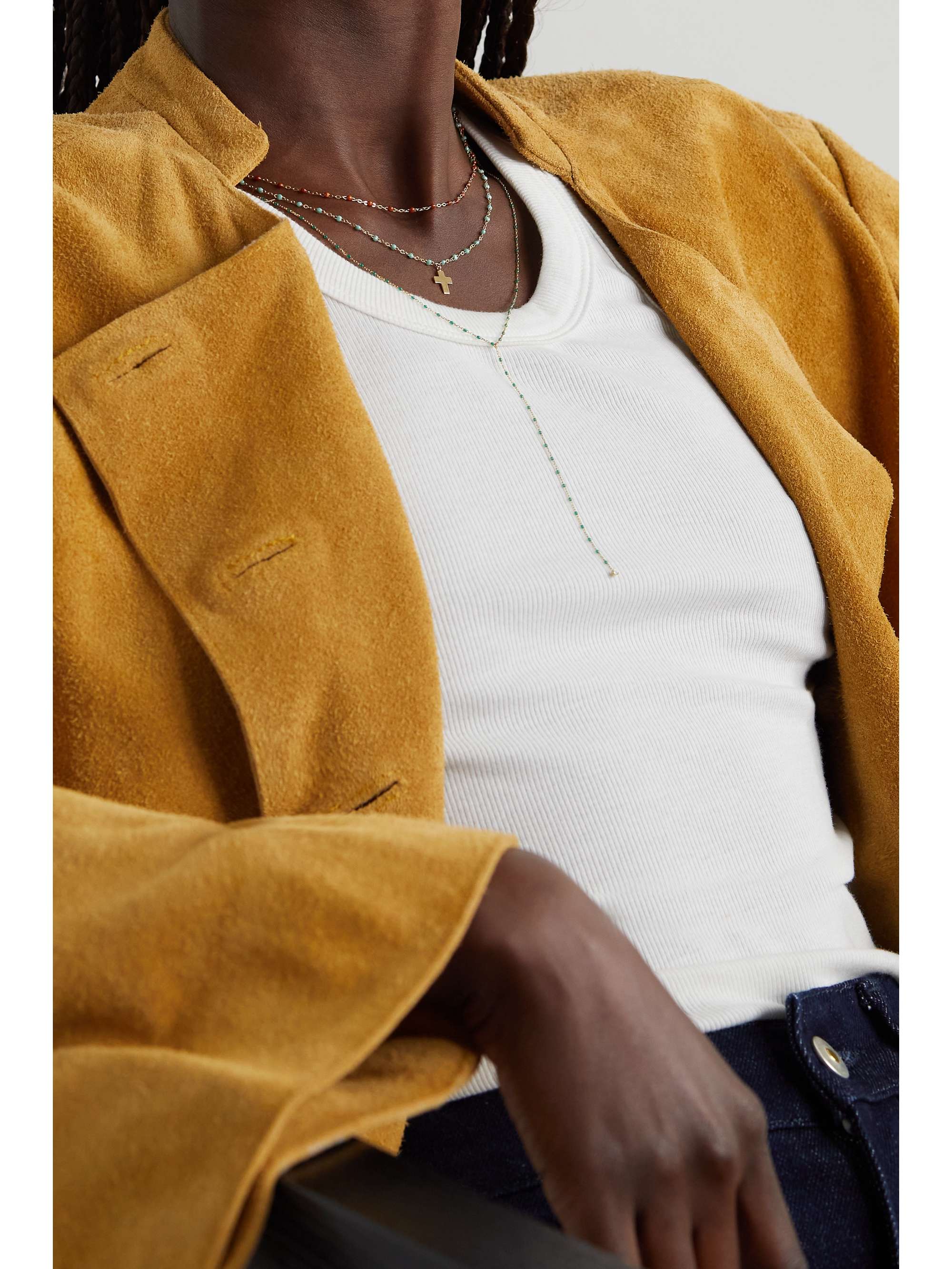 GIGI CLOZEAU Classic Gigi 18-karat gold and resin necklace