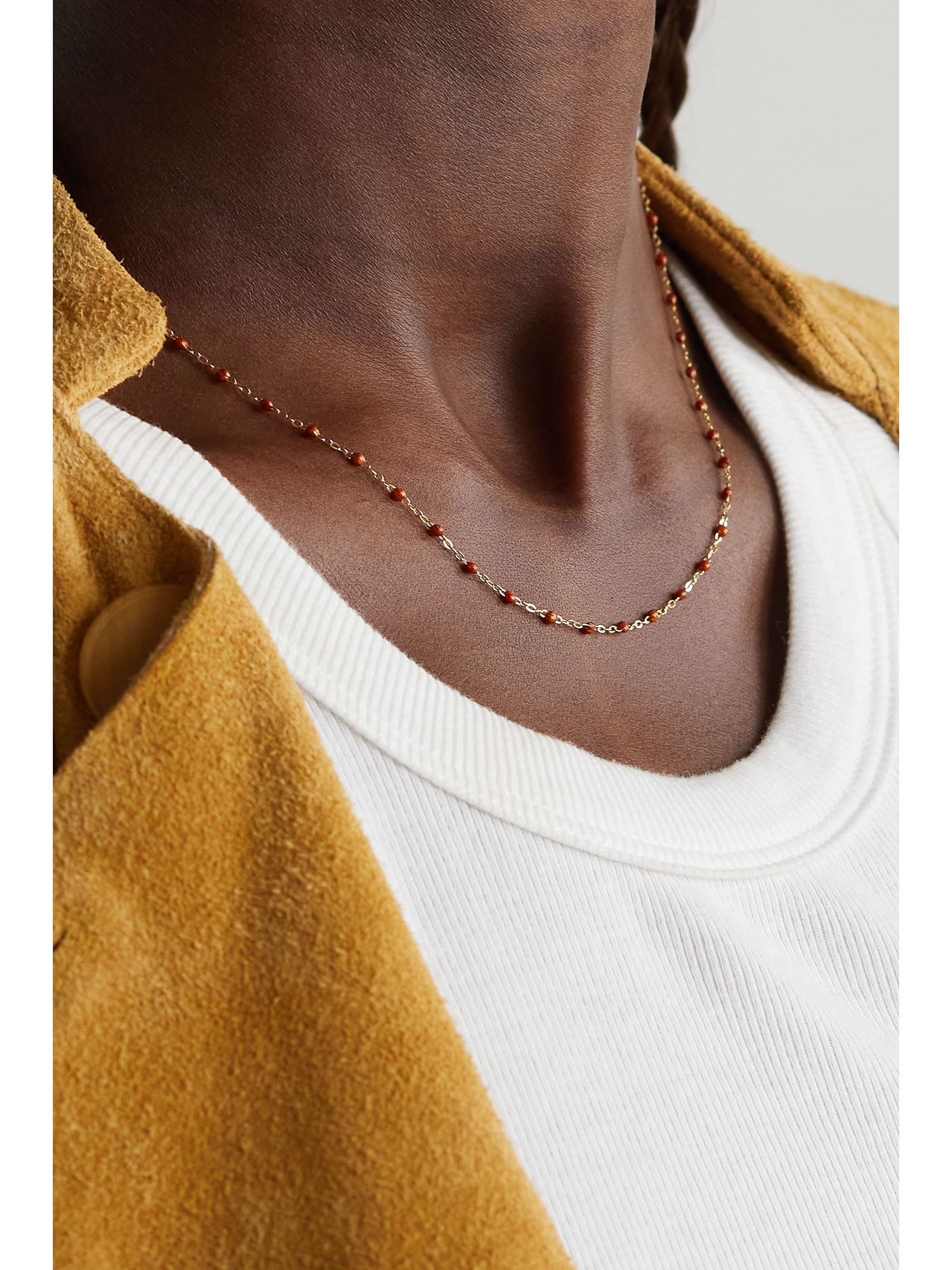 GIGI CLOZEAU Classic Gigi 18-karat gold and resin necklace