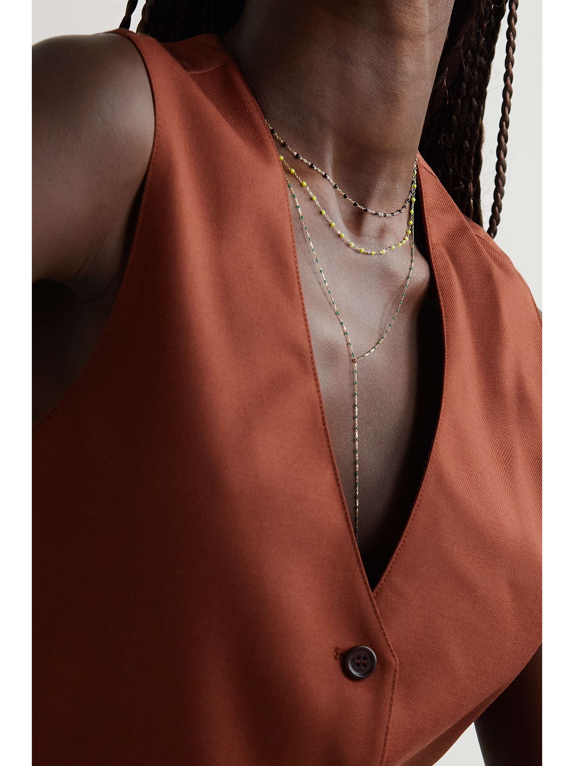 GIGI CLOZEAU Classic Gigi 18-karat gold and resin necklace