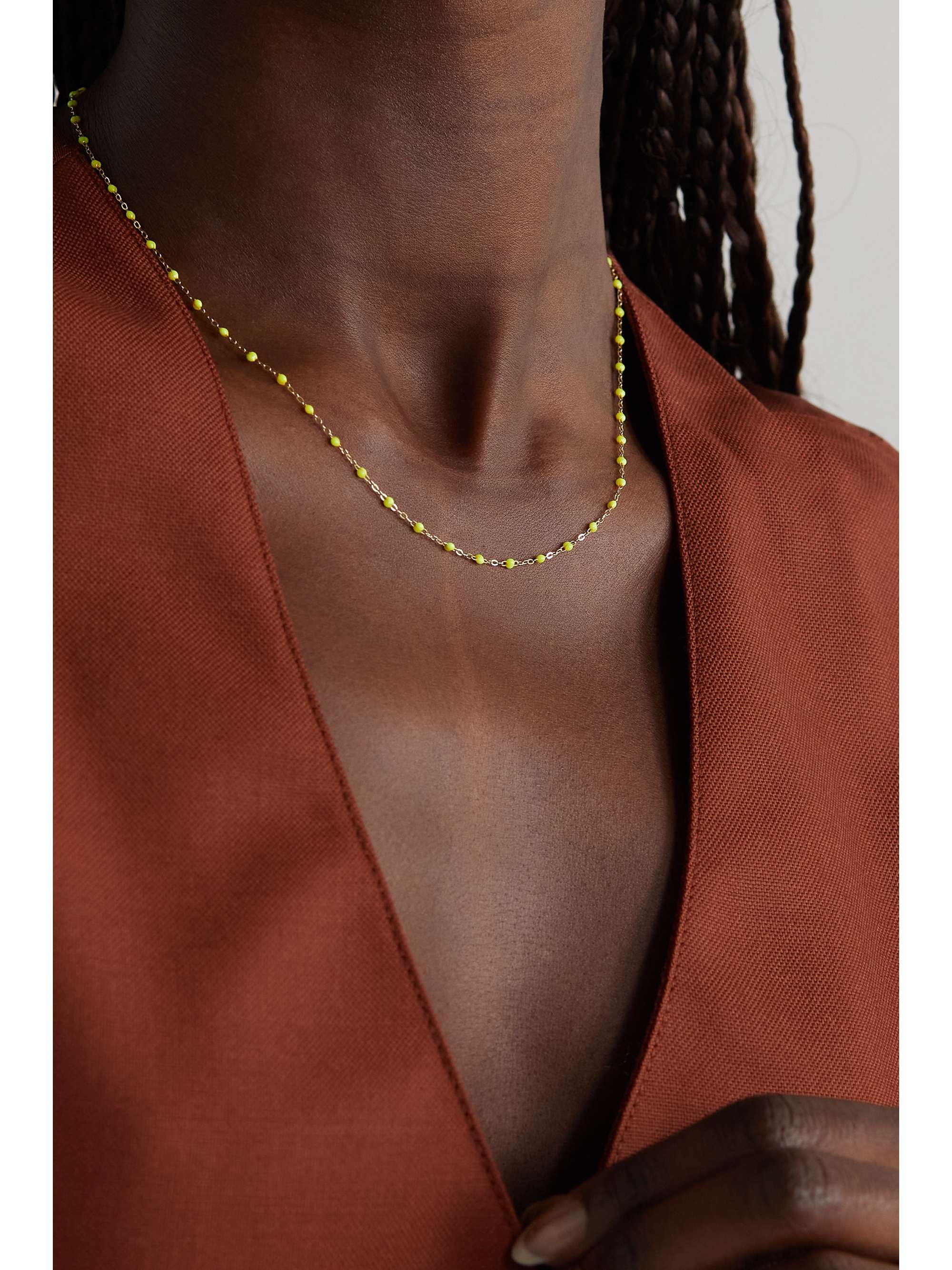 GIGI CLOZEAU Classic Gigi 18-karat gold and resin necklace