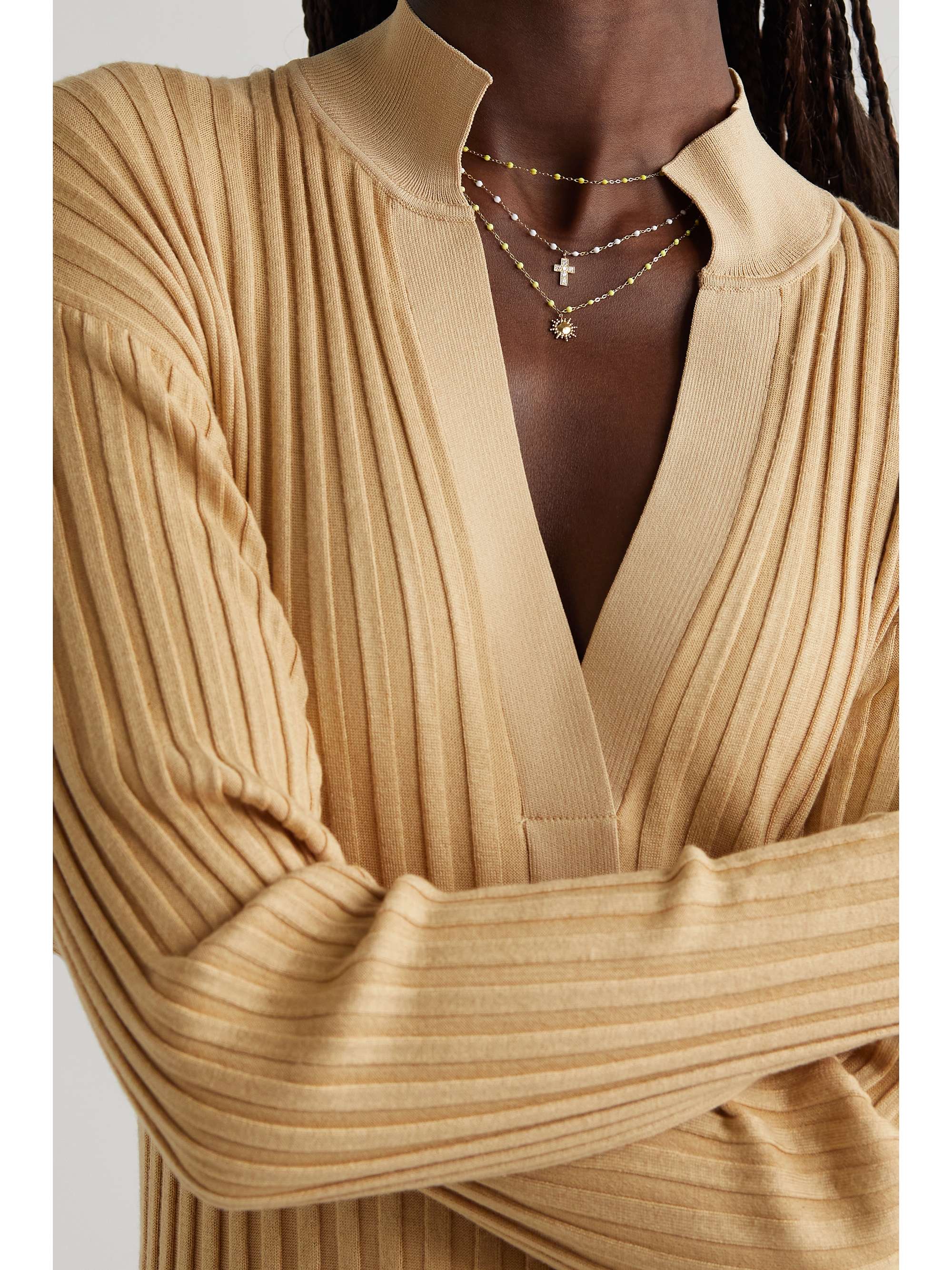GIGI CLOZEAU Sun Classic Gigi 18-karat gold and resin necklace