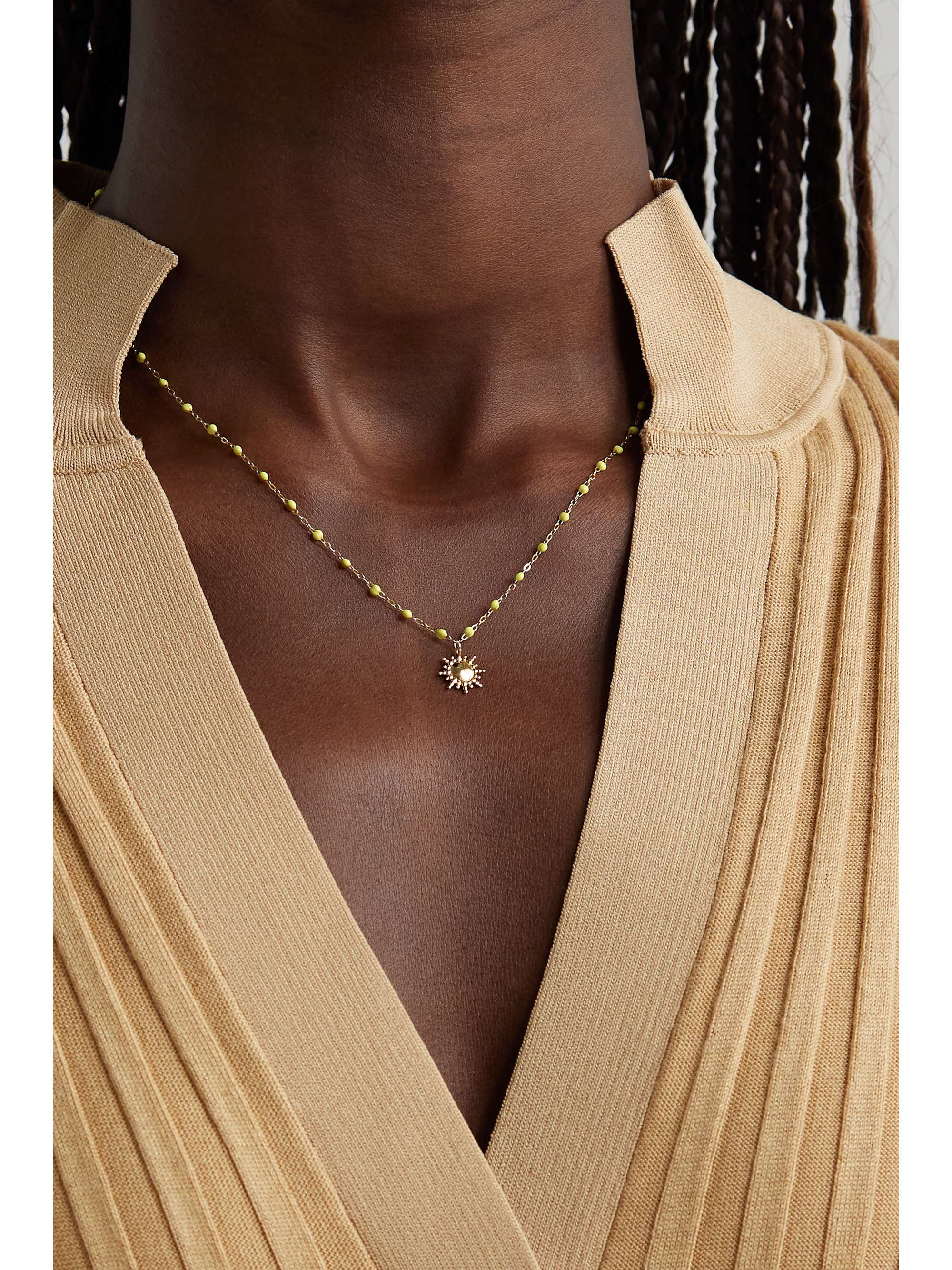 GIGI CLOZEAU Sun Classic Gigi 18-karat gold and resin necklace