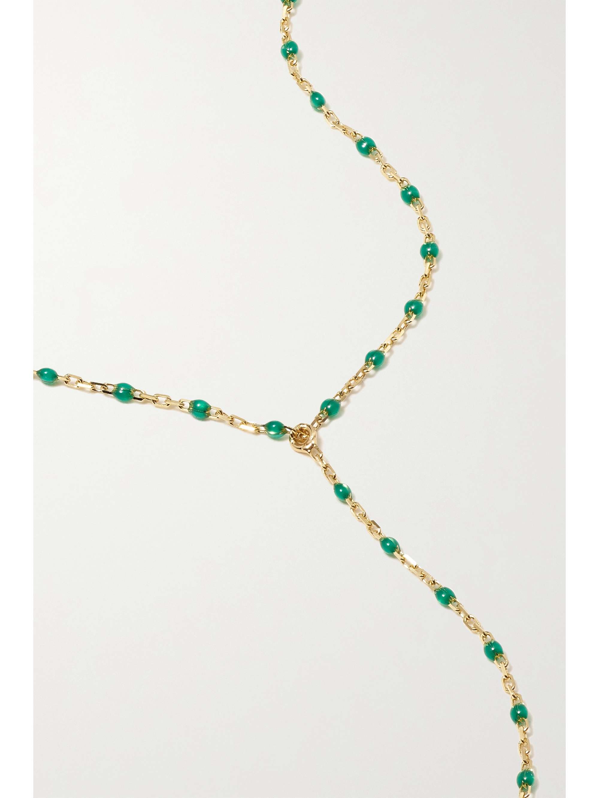GIGI CLOZEAU Mini Gigi Y Party 18-karat gold, resin and diamond necklace
