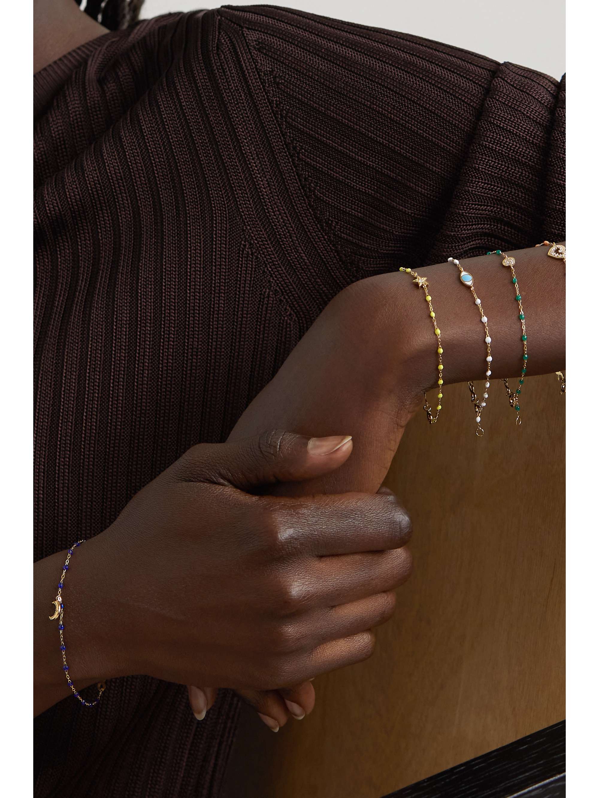GIGI CLOZEAU Star Classic Gigi 18-karat gold, resin and diamond bracelet