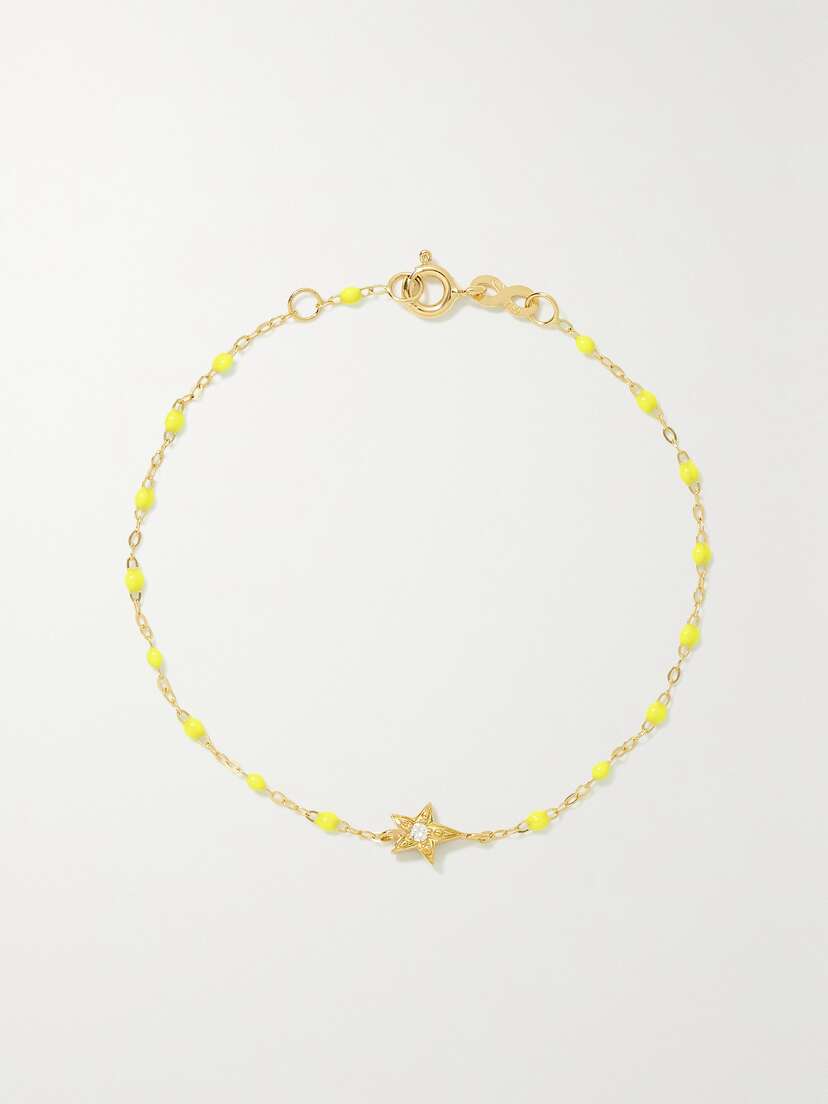 Gigi Clozeau Star Classic Gigi 18-karat Gold, Resin And Diamond Bracelet