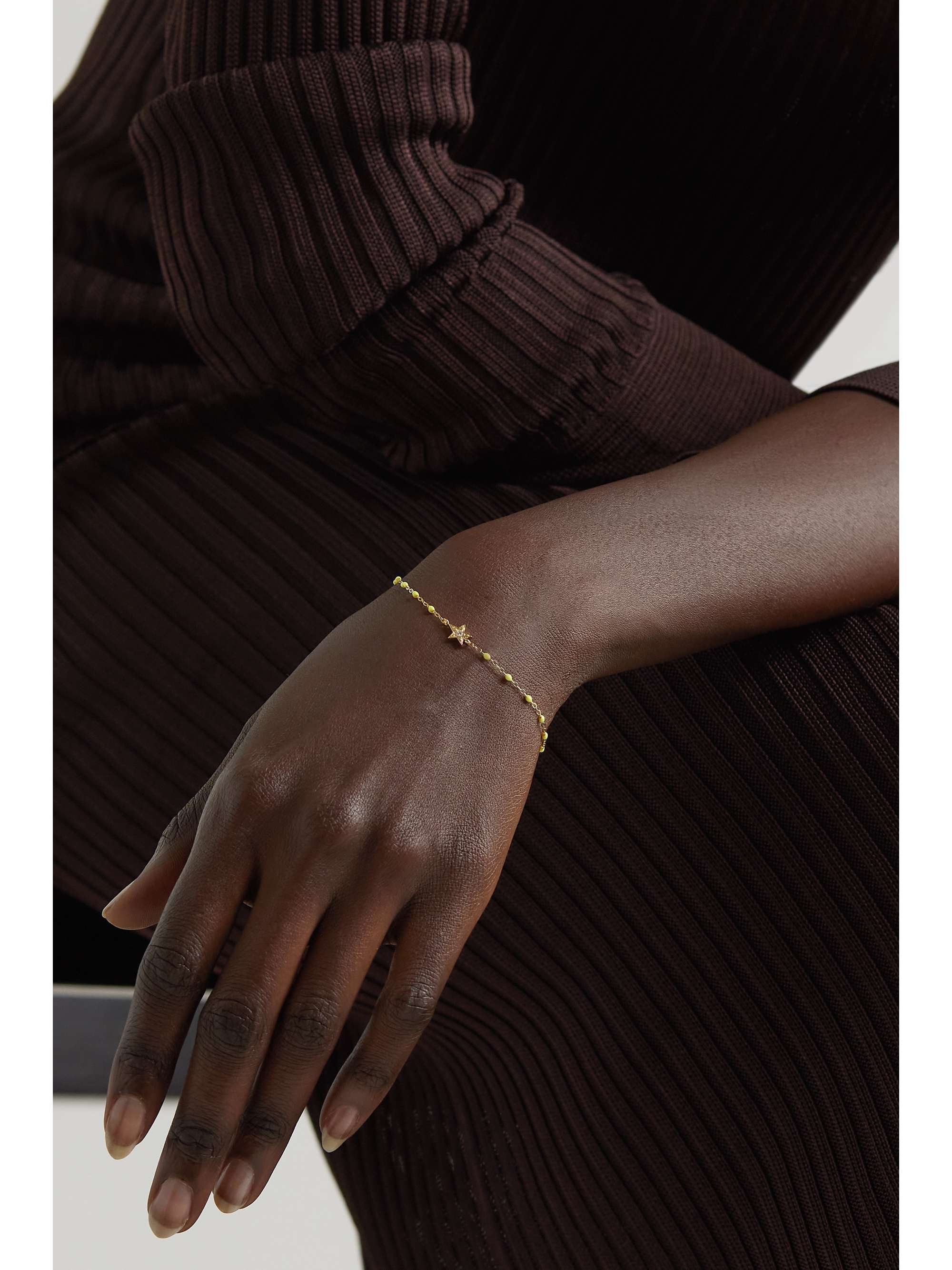 GIGI CLOZEAU Star Classic Gigi 18-karat gold, resin and diamond bracelet
