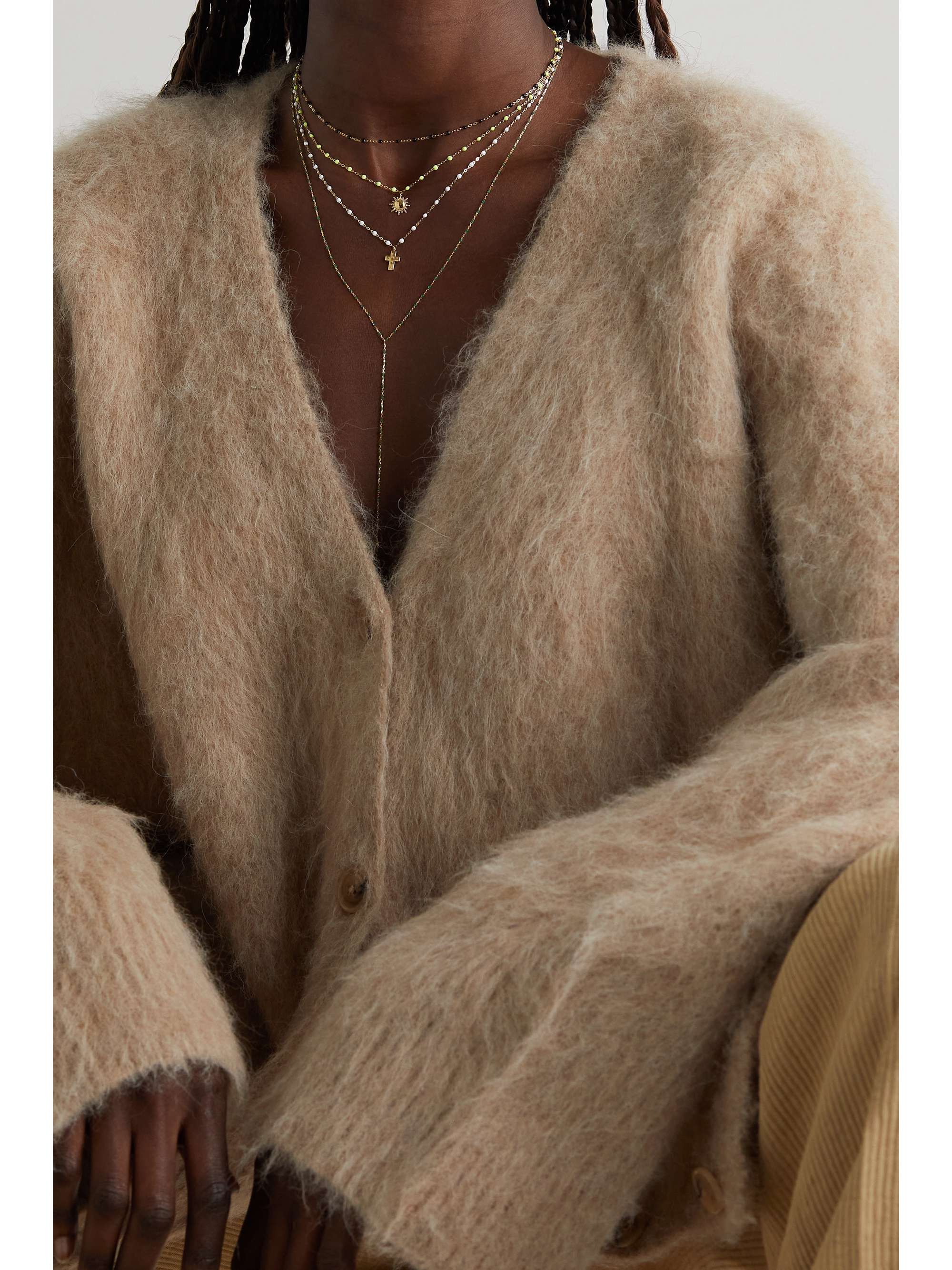 GIGI CLOZEAU Classic Gigi 18-karat gold and resin necklace