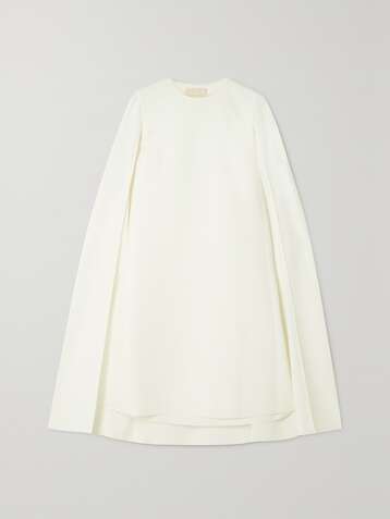 Roksanda Twiggy Cape-effect Tulle-trimmed Crepe Midi Dress