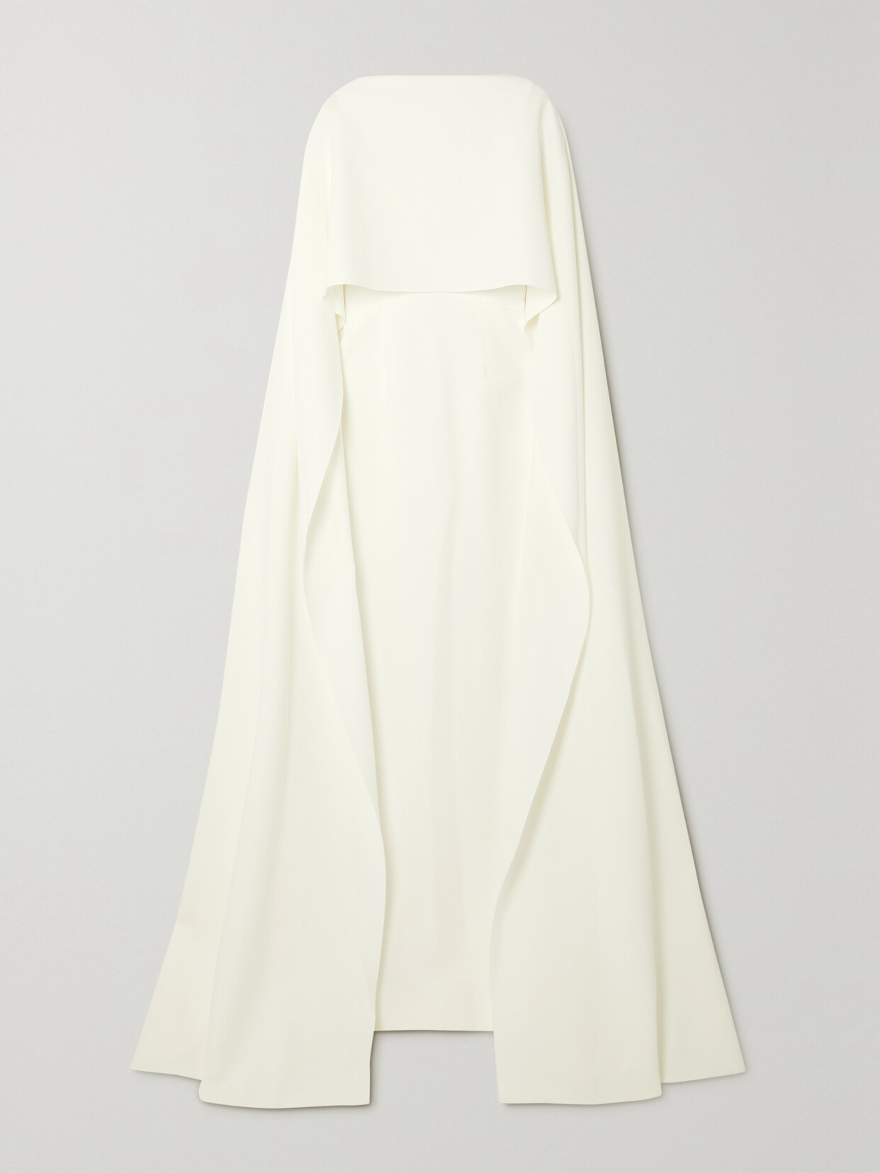 Roksanda Elinia Cape-effect Tie-back Cady Gown In Ivory