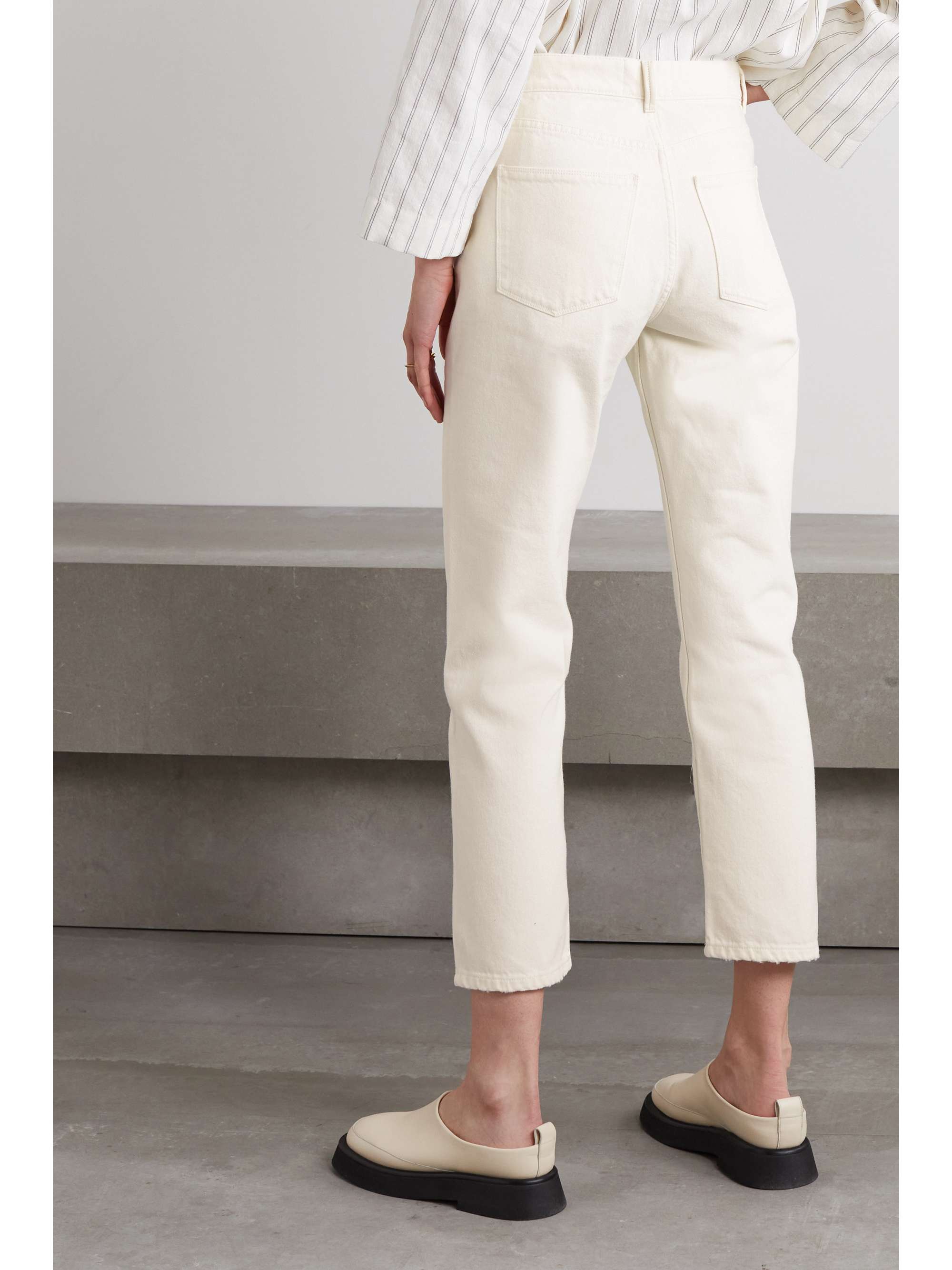 WANDLER + NET SUSTAIN Carnation cropped organic denim mid-rise straight-leg jeans