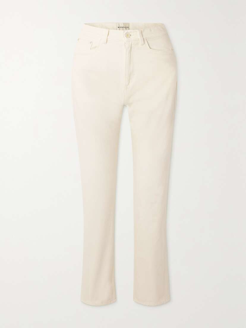 Wandler + Net Sustain Carnation Cropped Organic Denim Mid-rise Straight-leg Jeans