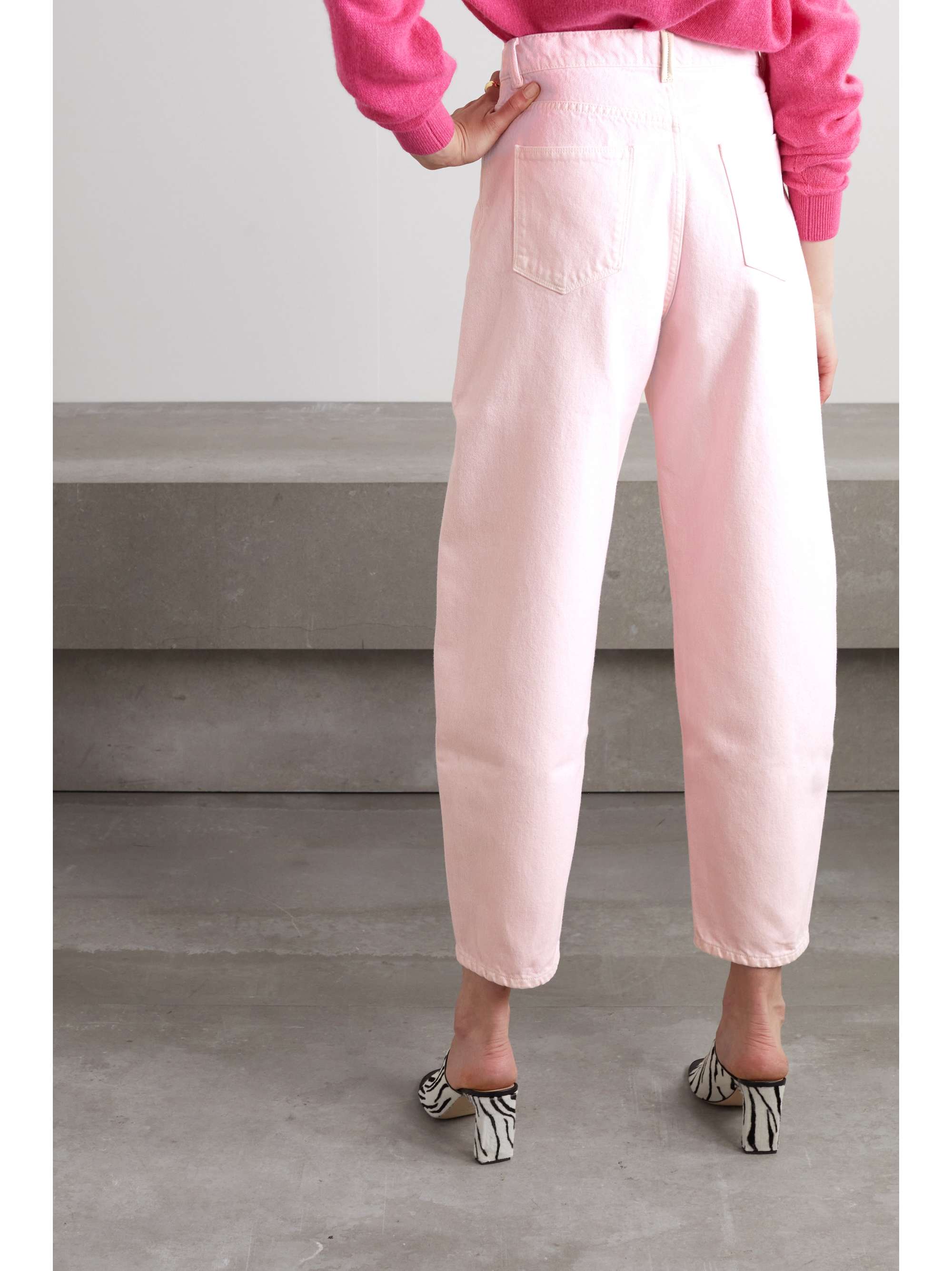 WANDLER + NET SUSTAIN Chamomile organic cropped high-rise tapered jeans