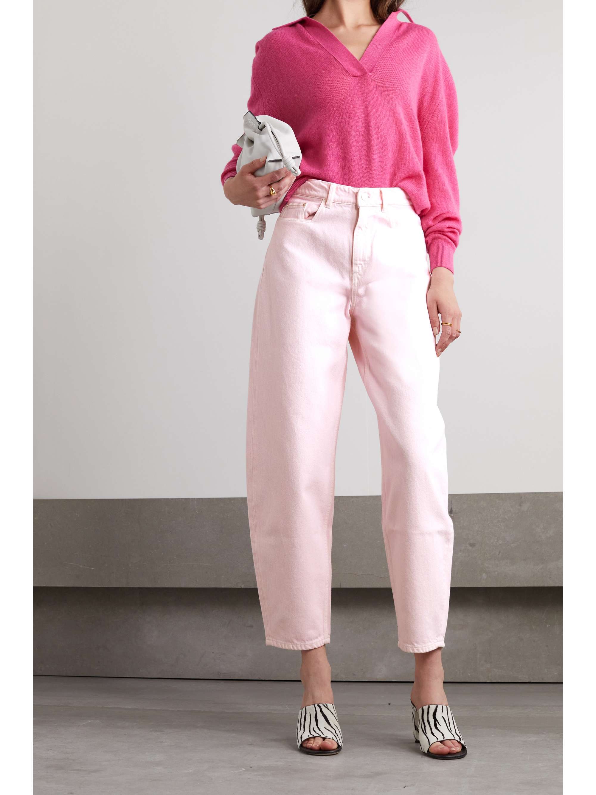 WANDLER + NET SUSTAIN Chamomile organic cropped high-rise tapered jeans