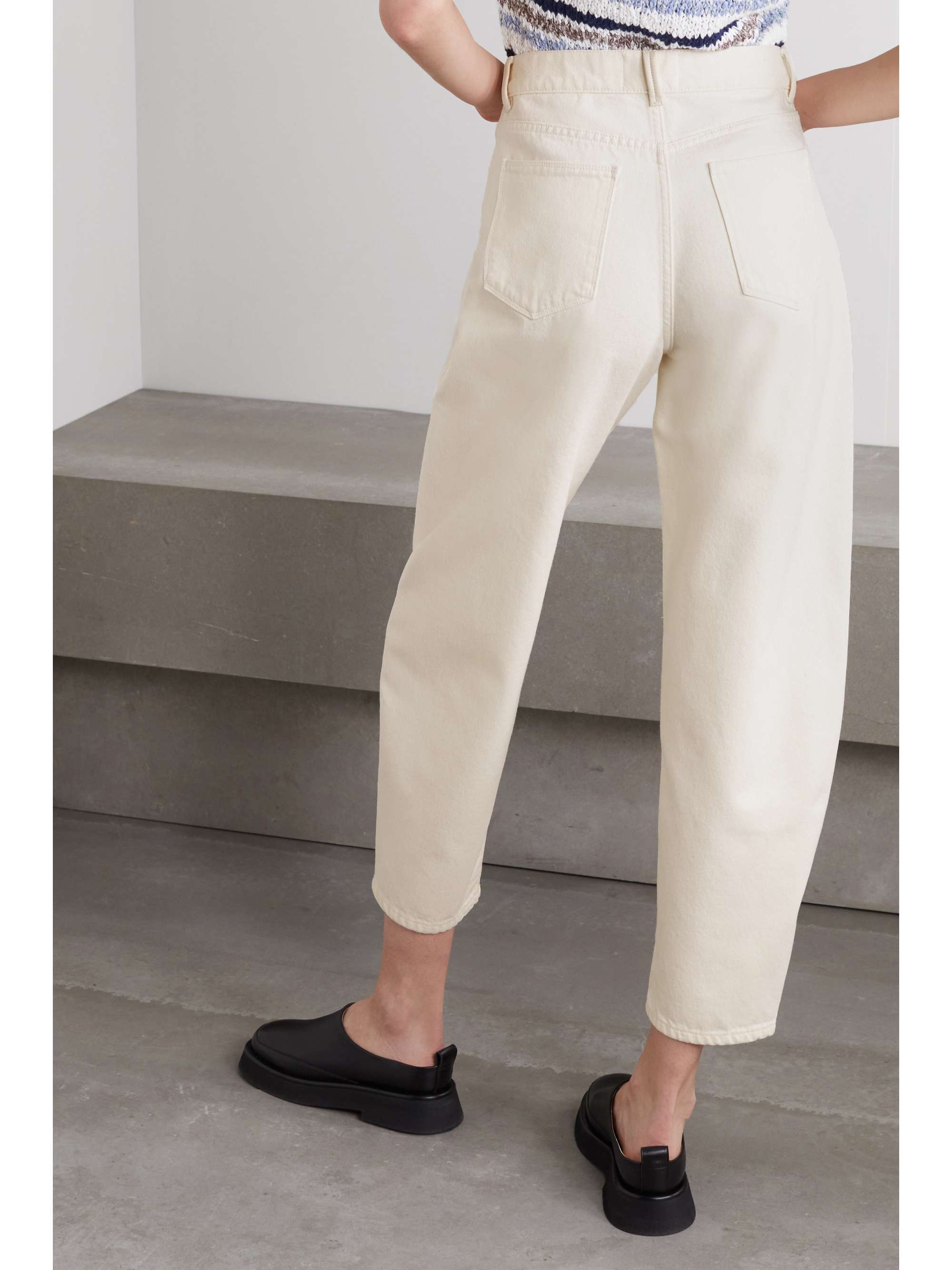 WANDLER + NET SUSTAIN Chamomile cropped highrise tapered organic jeans