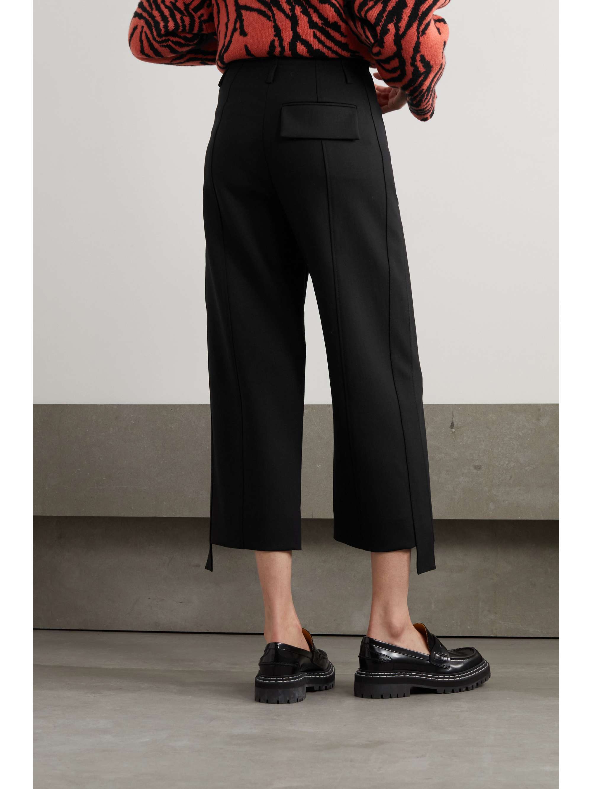 PROENZA SCHOULER 拼接羊毛混纺九分直筒裤