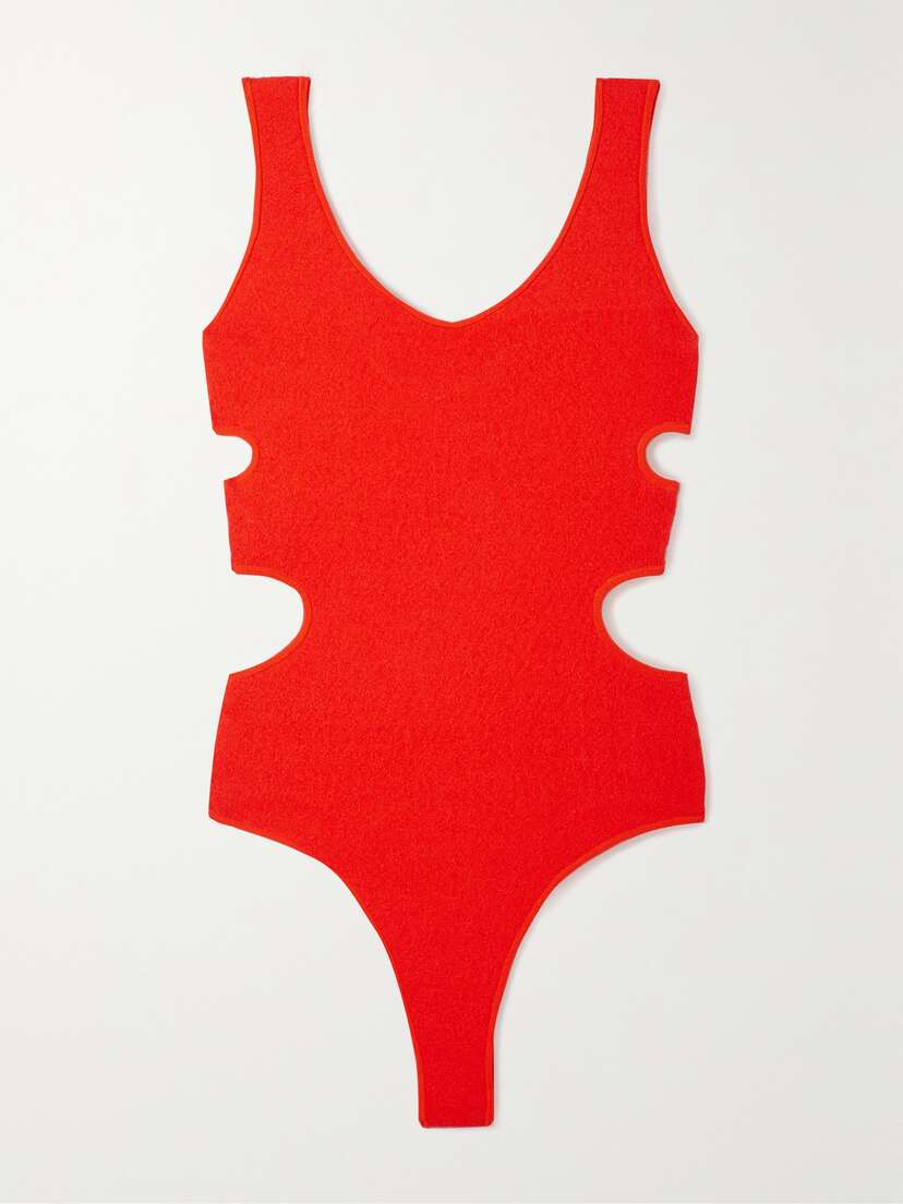 Proenza Schouler Cutout Fringed Stretch-knit Thong Bodysuit - x large