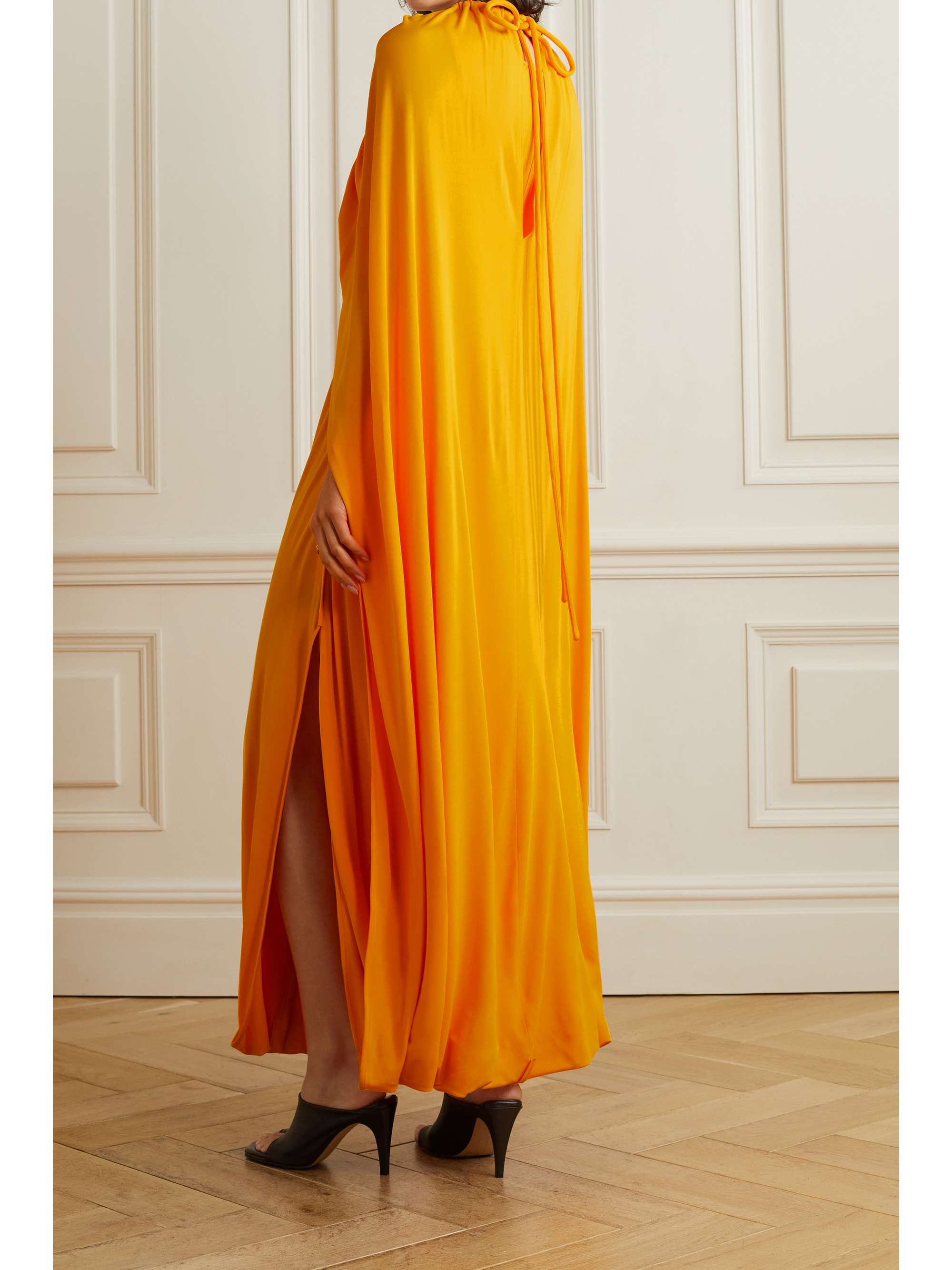 PROENZA SCHOULER Cape-effect gathered jersey maxi dress