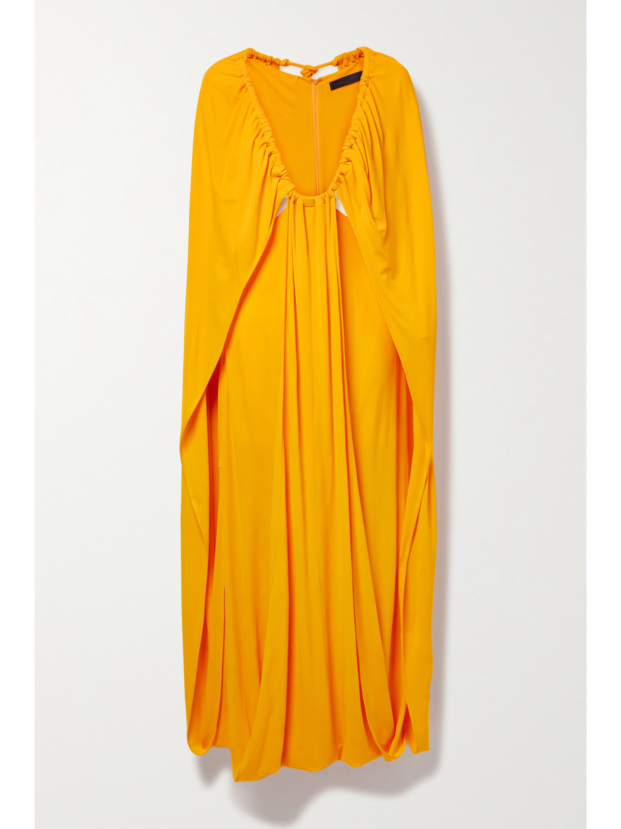 Proenza Schouler - Cape-effect Gathered Jersey Maxi Dress - Saffron