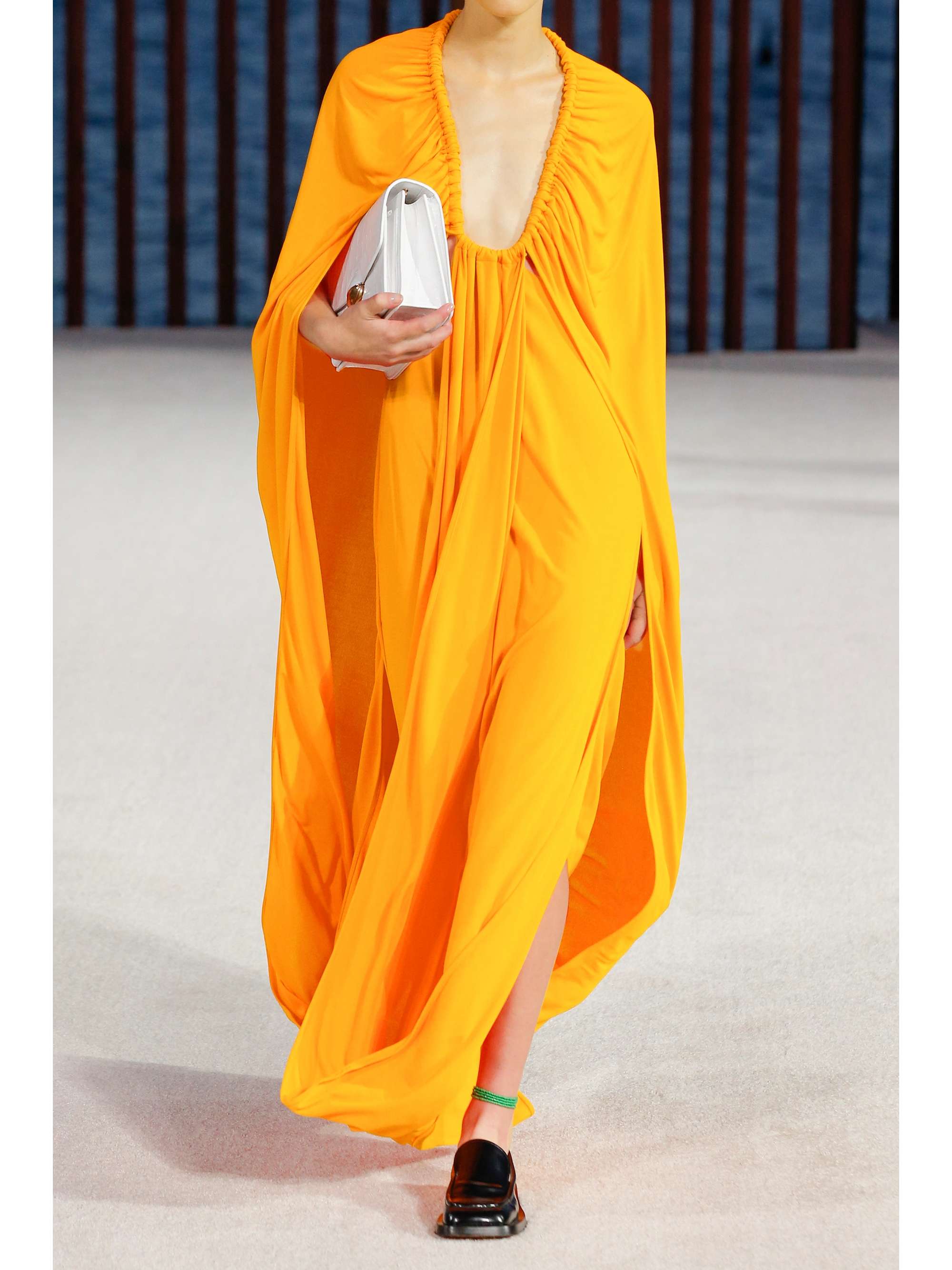 PROENZA SCHOULER Cape-effect gathered jersey maxi dress