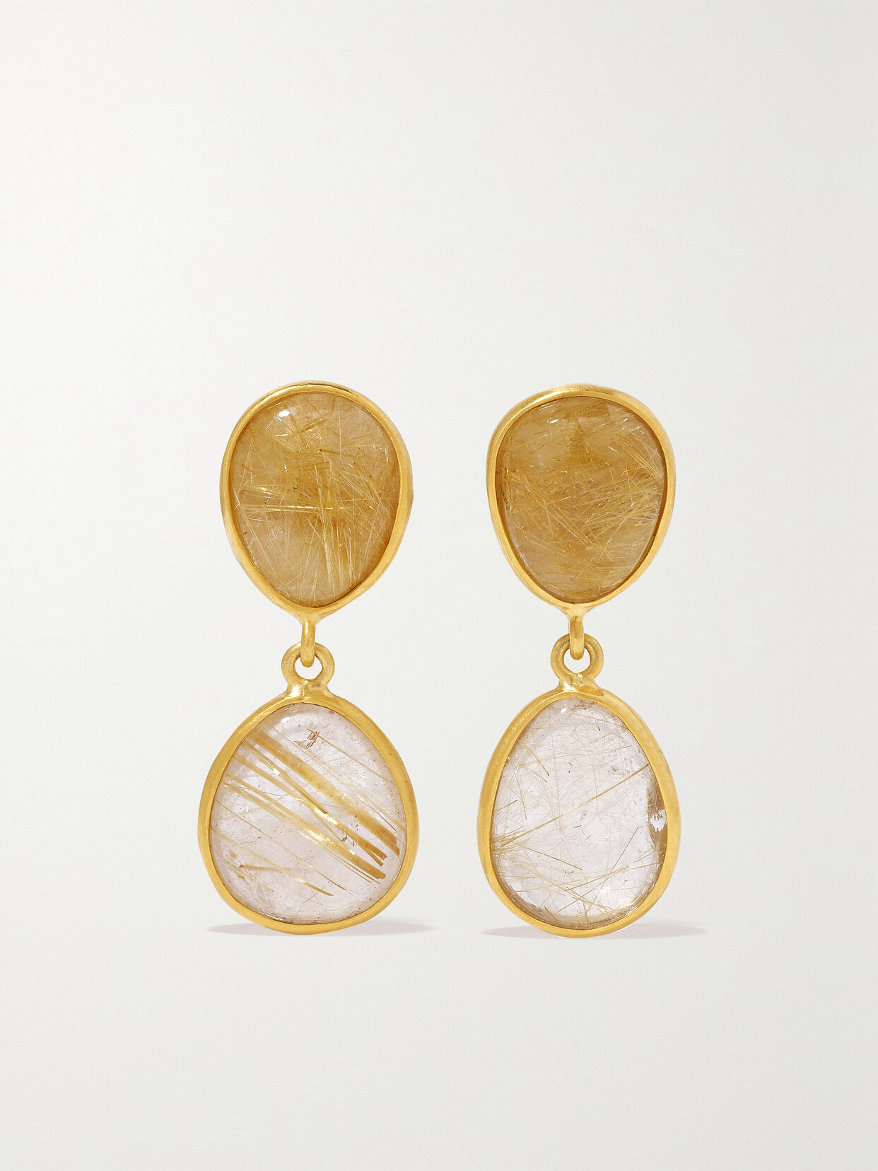 Pippa Small - 18-karat Gold Quartz Earrings - One size