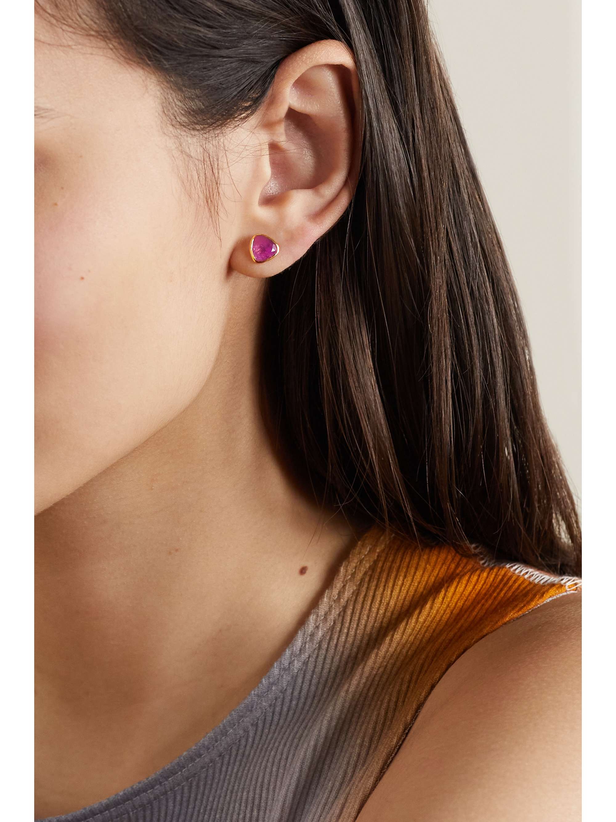 PIPPA SMALL Small Classic 18-karat gold tourmaline earrings