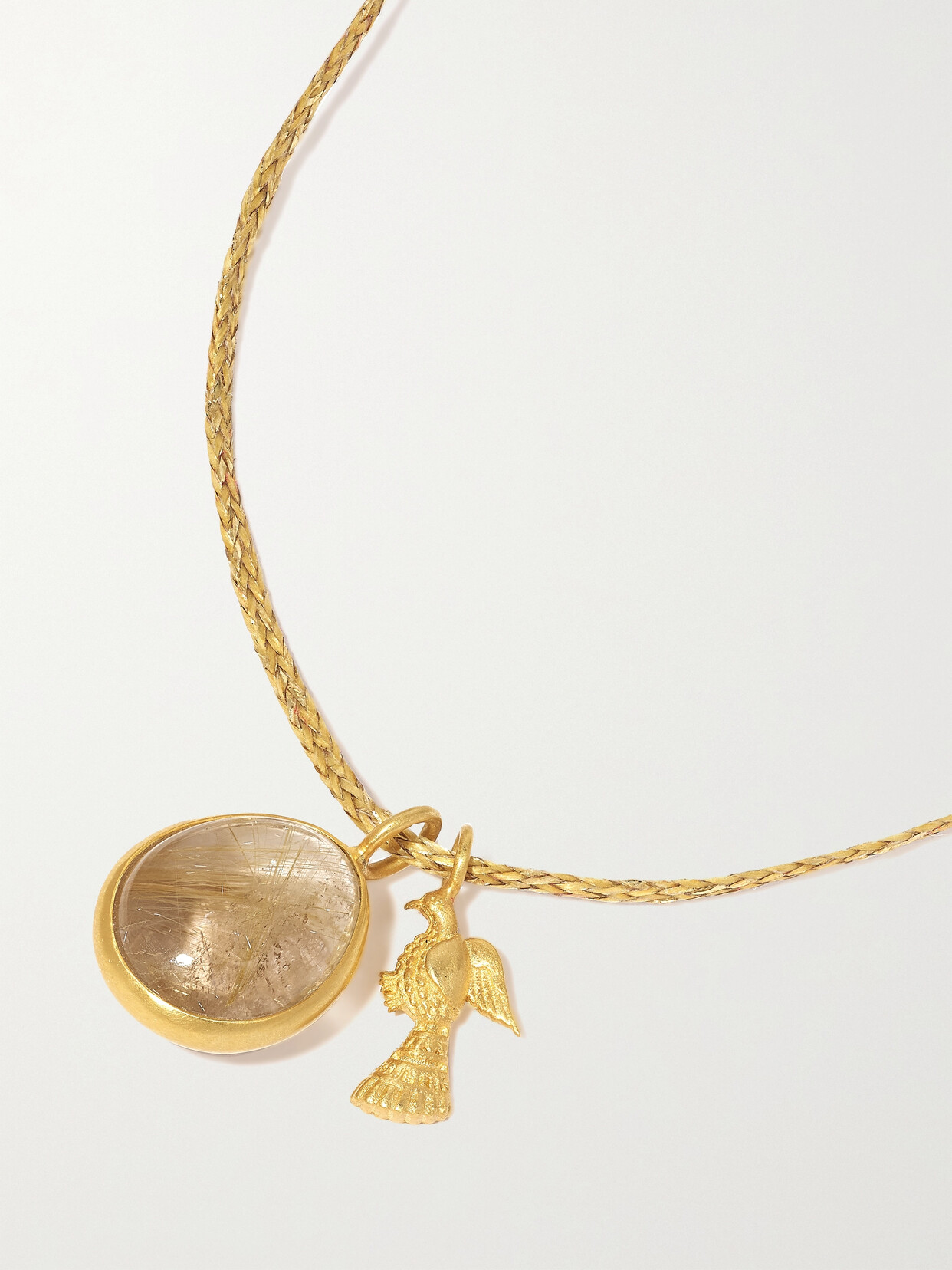 【PIPPA SMALL】18-karat gold, cord and quartz ネックレス Pippa Small 18-karat Gold, Cord And Quartz Necklace In
