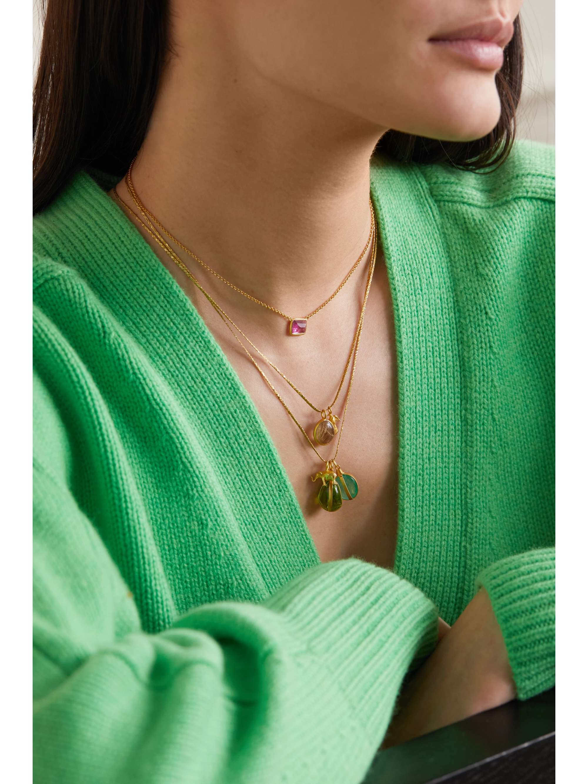 PIPPA SMALL 18-karat gold tourmaline necklace