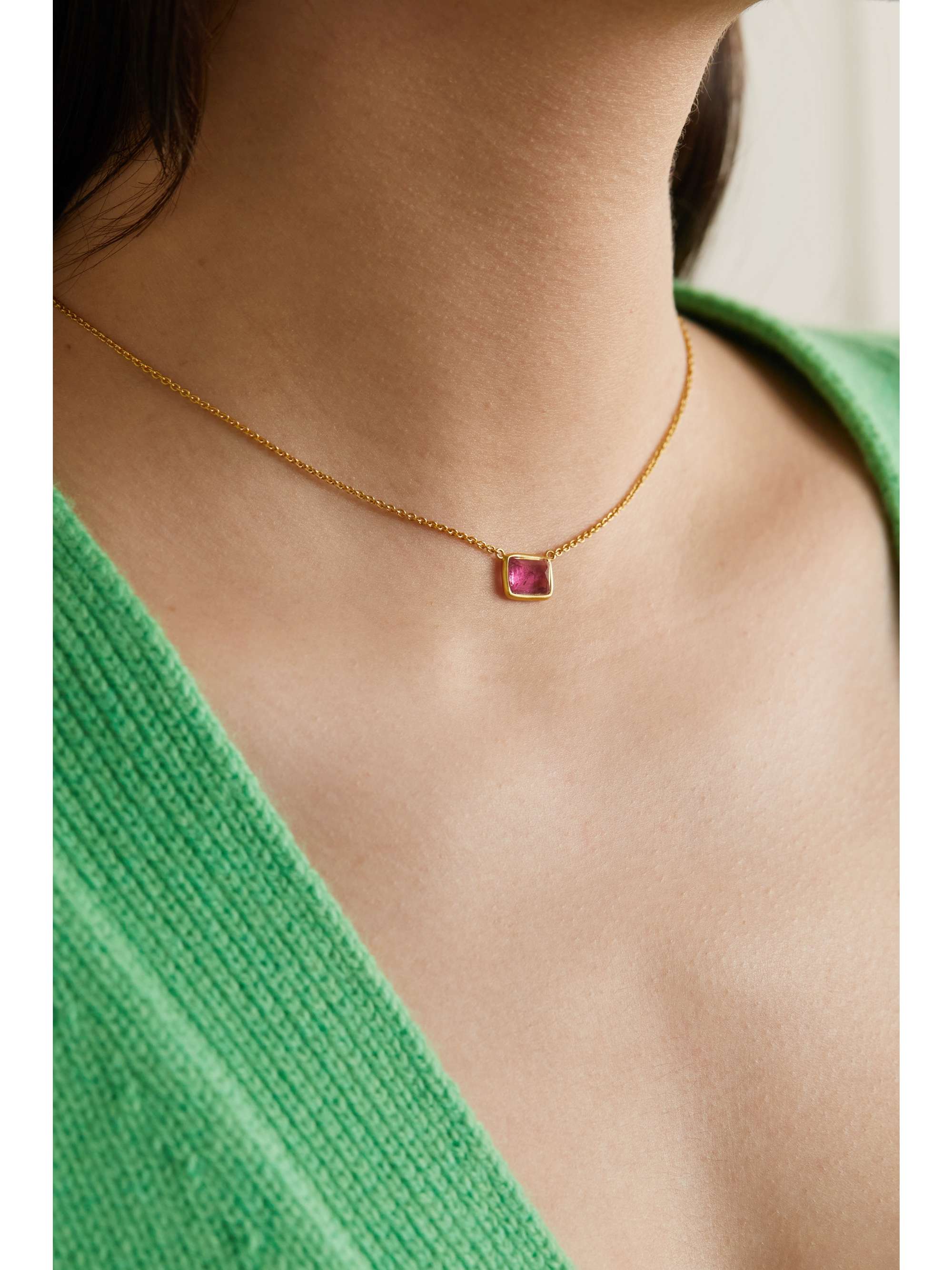PIPPA SMALL 18-karat gold tourmaline necklace