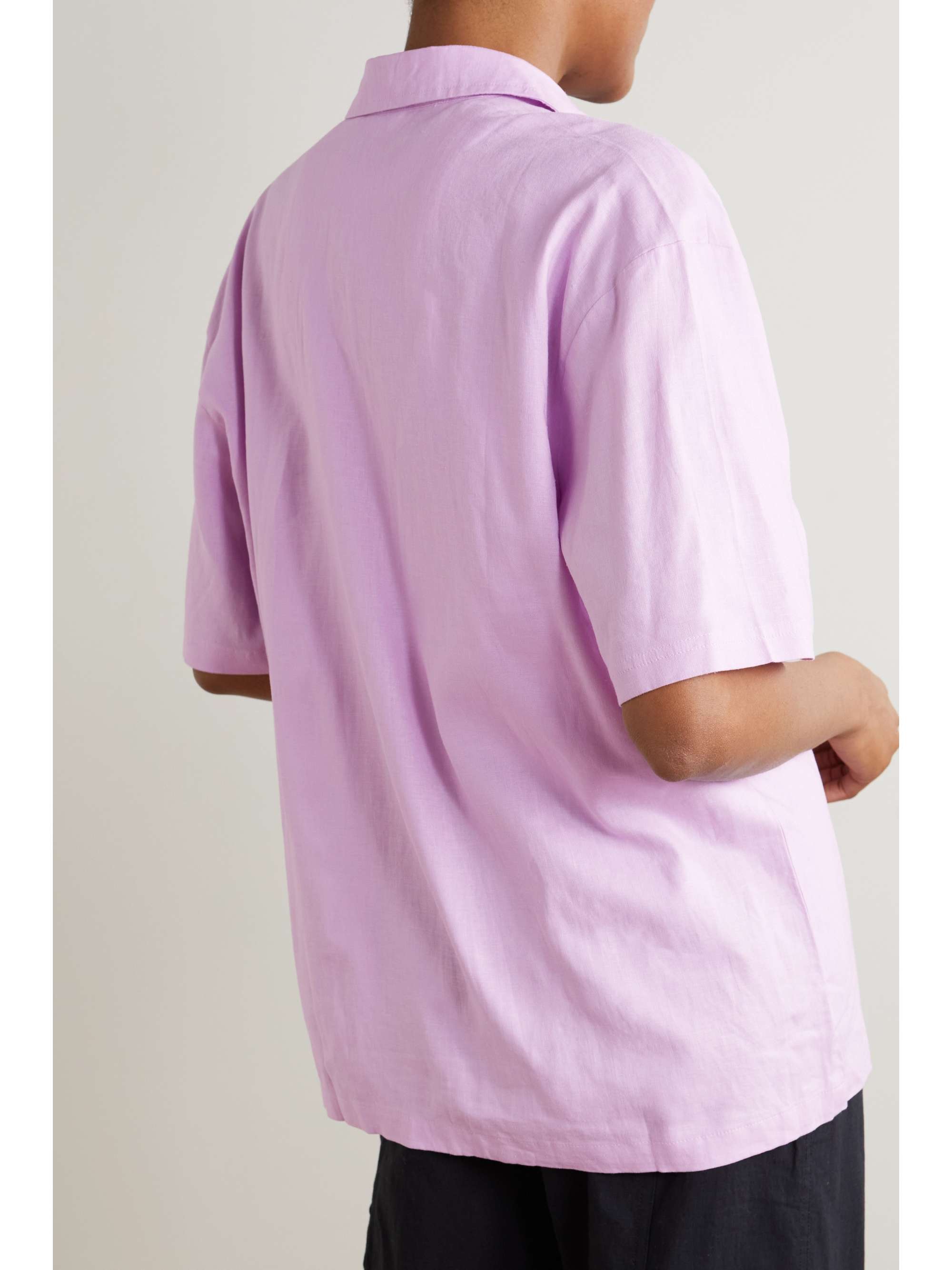 ADIDAS ORIGINALS Embroidered linen-blend shirt
