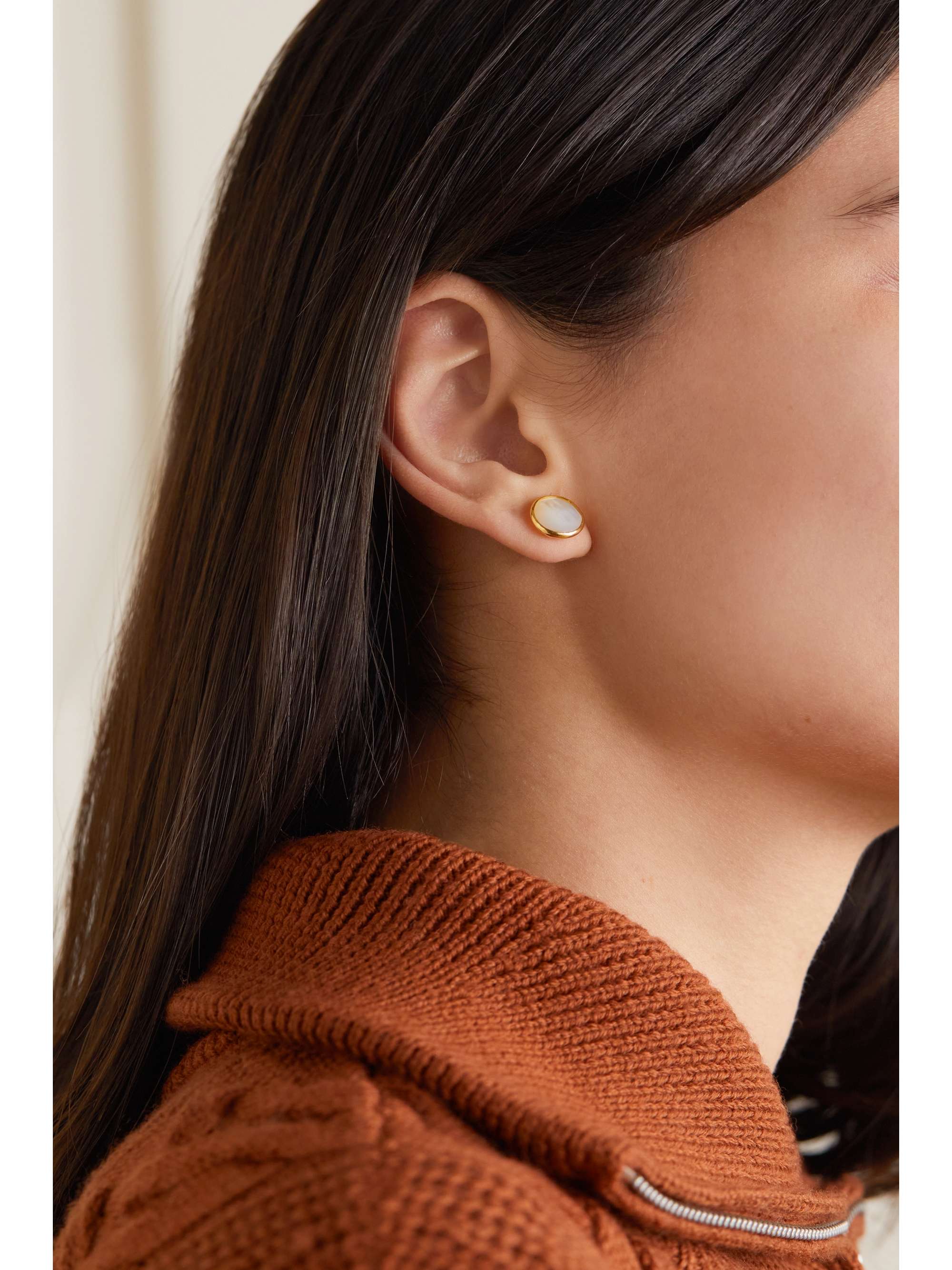PIPPA SMALL 18-karat gold shell earrings