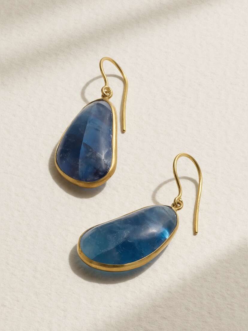 Pippa Small 18-karat Gold Apatite Earrings
