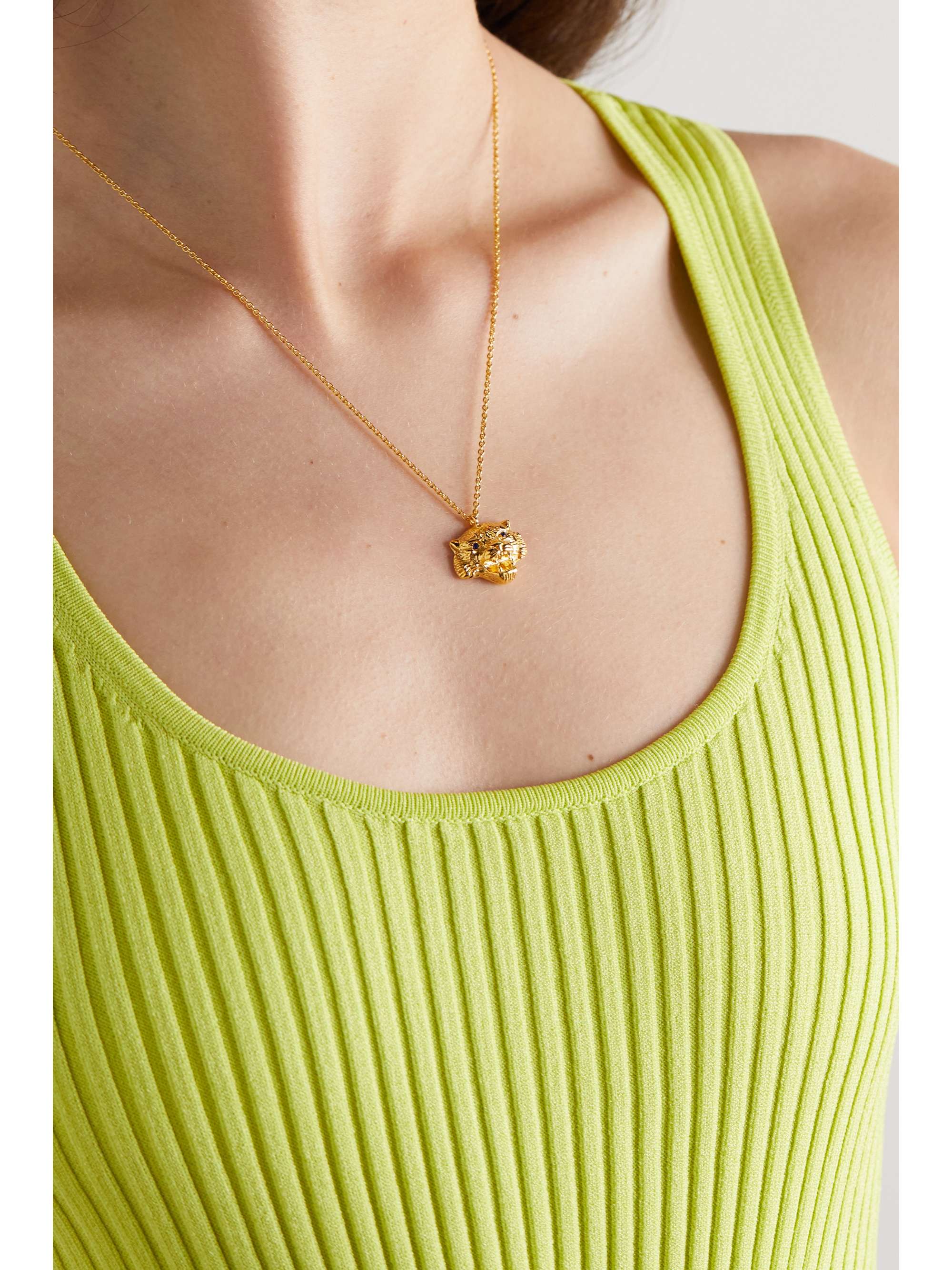 Gold Tiger gold-plated crystal necklace 