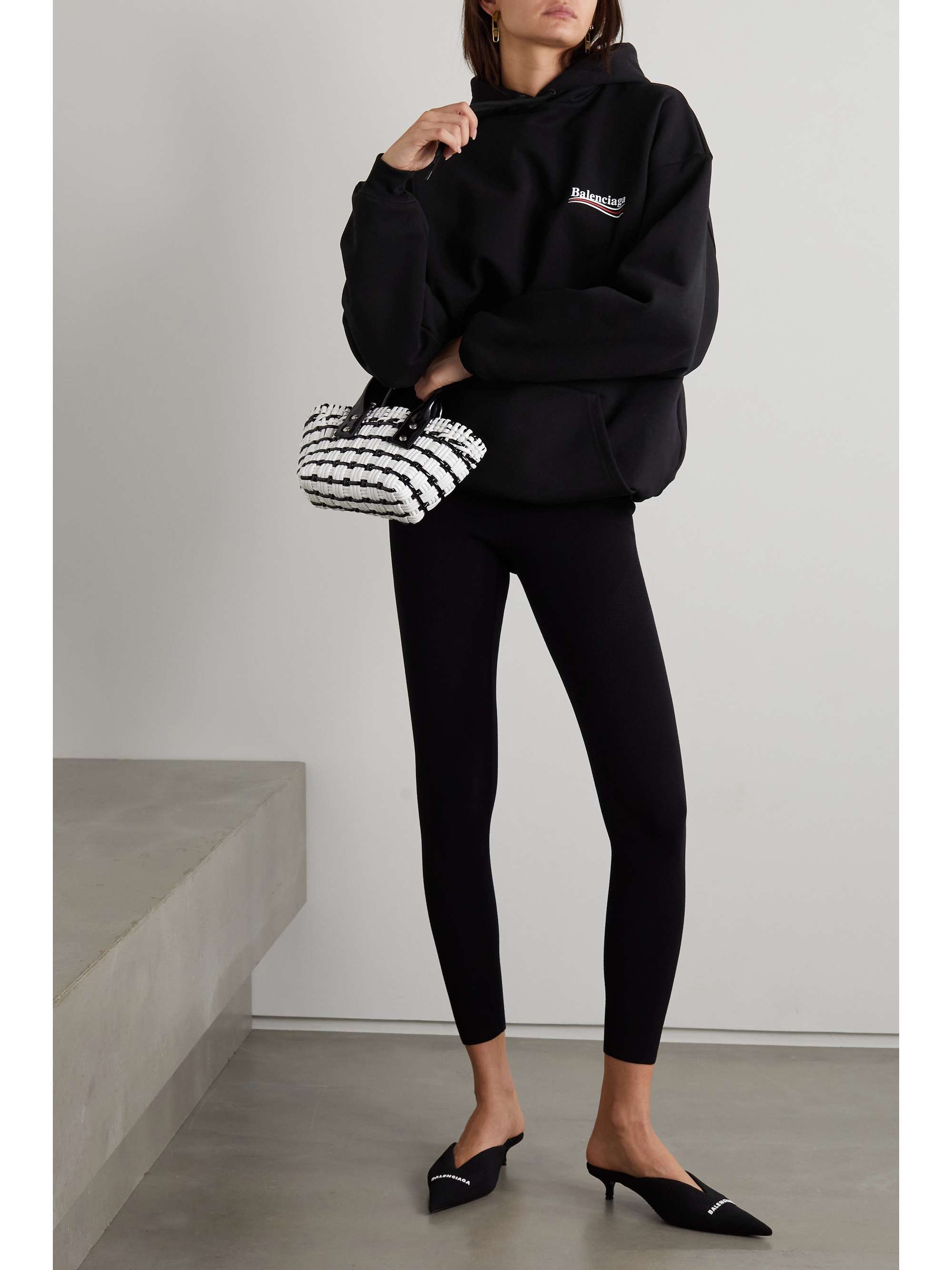 BALENCIAGA Printed cotton-jersey hoodie