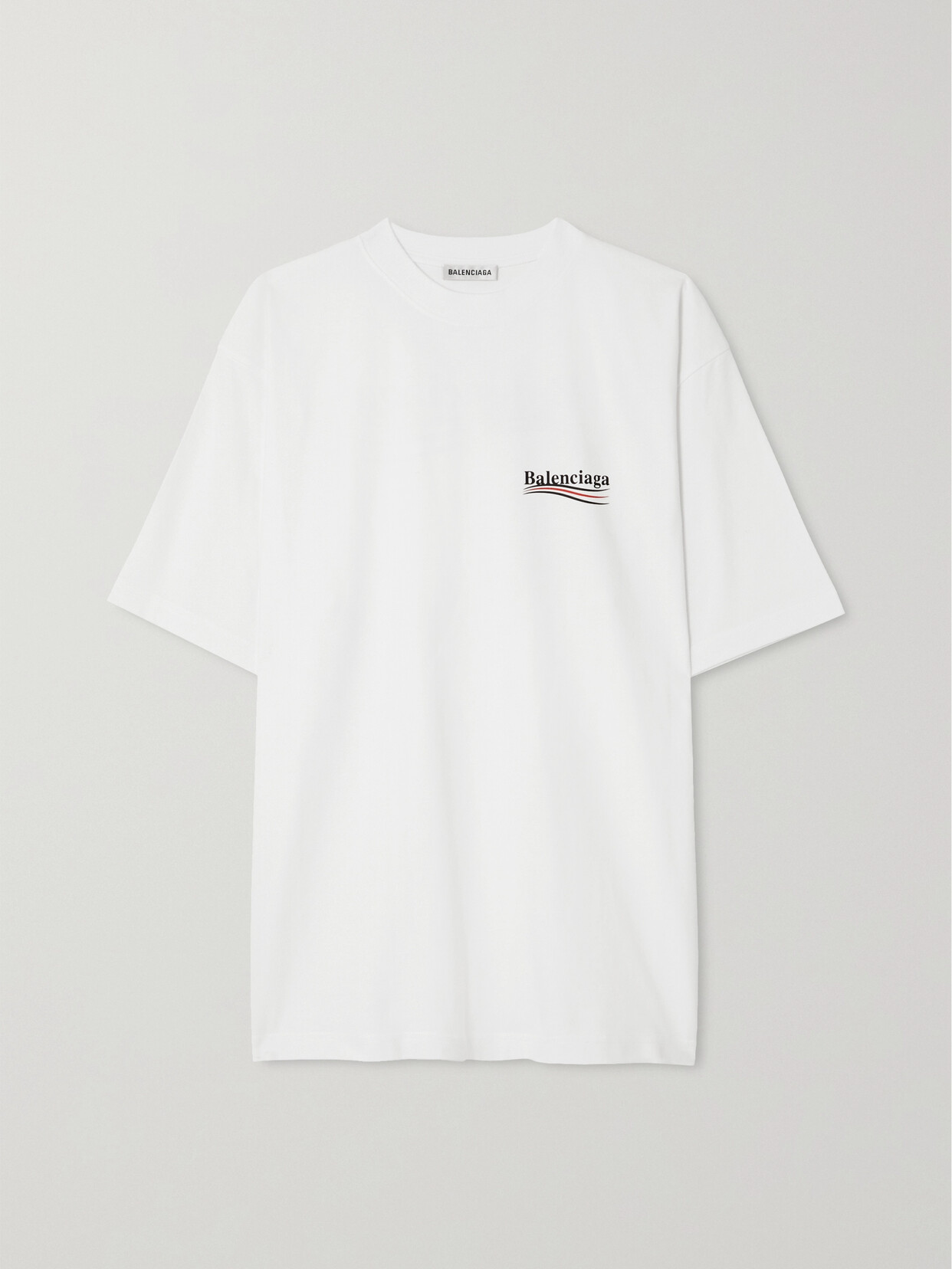 Balenciaga Oversized Printed Cotton-jersey T-shirt In White