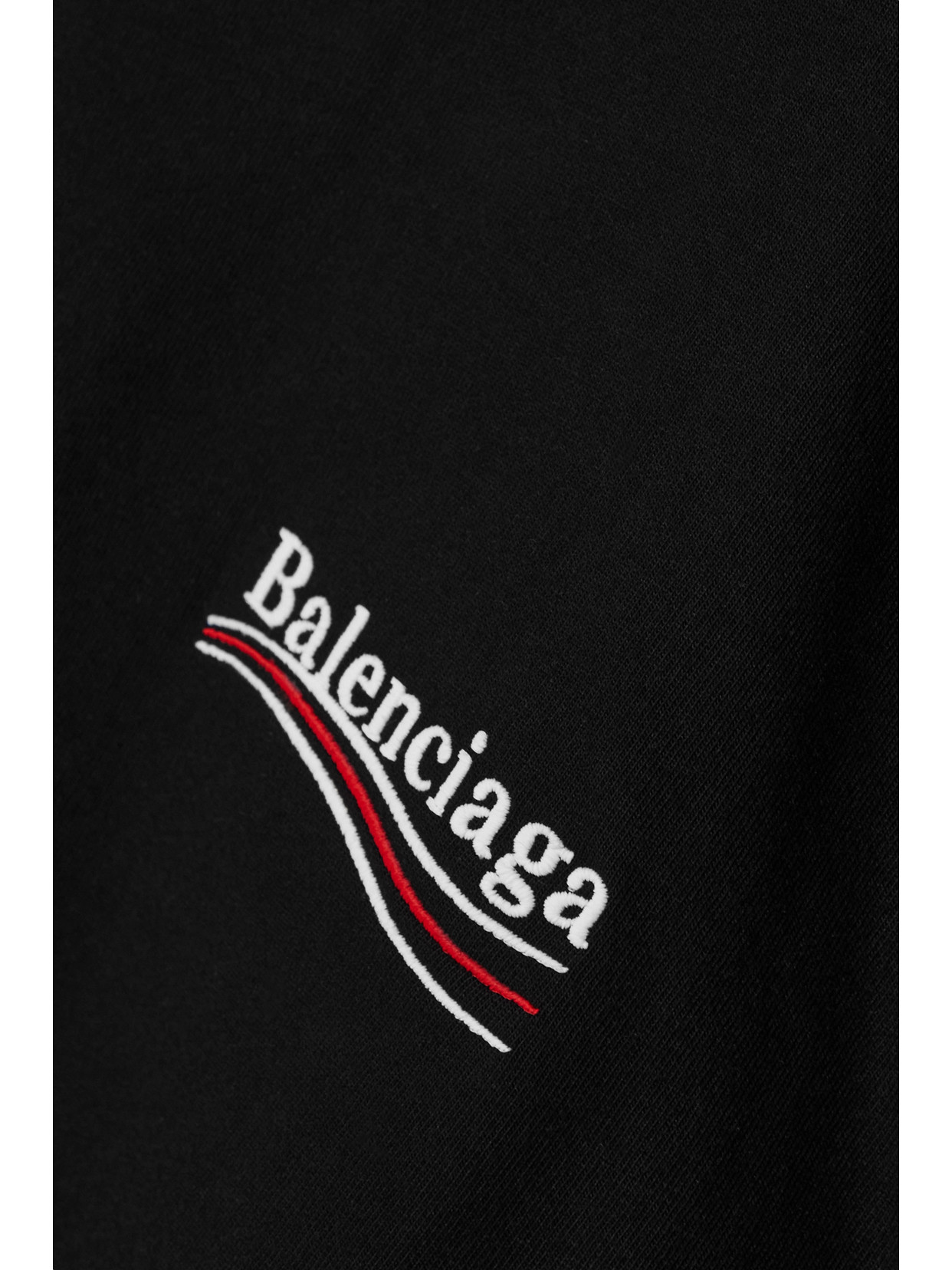 Shop Balenciaga Oversized Embroidered Cotton-jersey T-shirt In Black