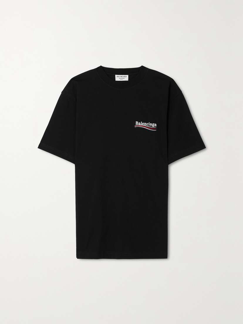 Balenciaga Oversized Embroidered Cotton-jersey T-shirt
