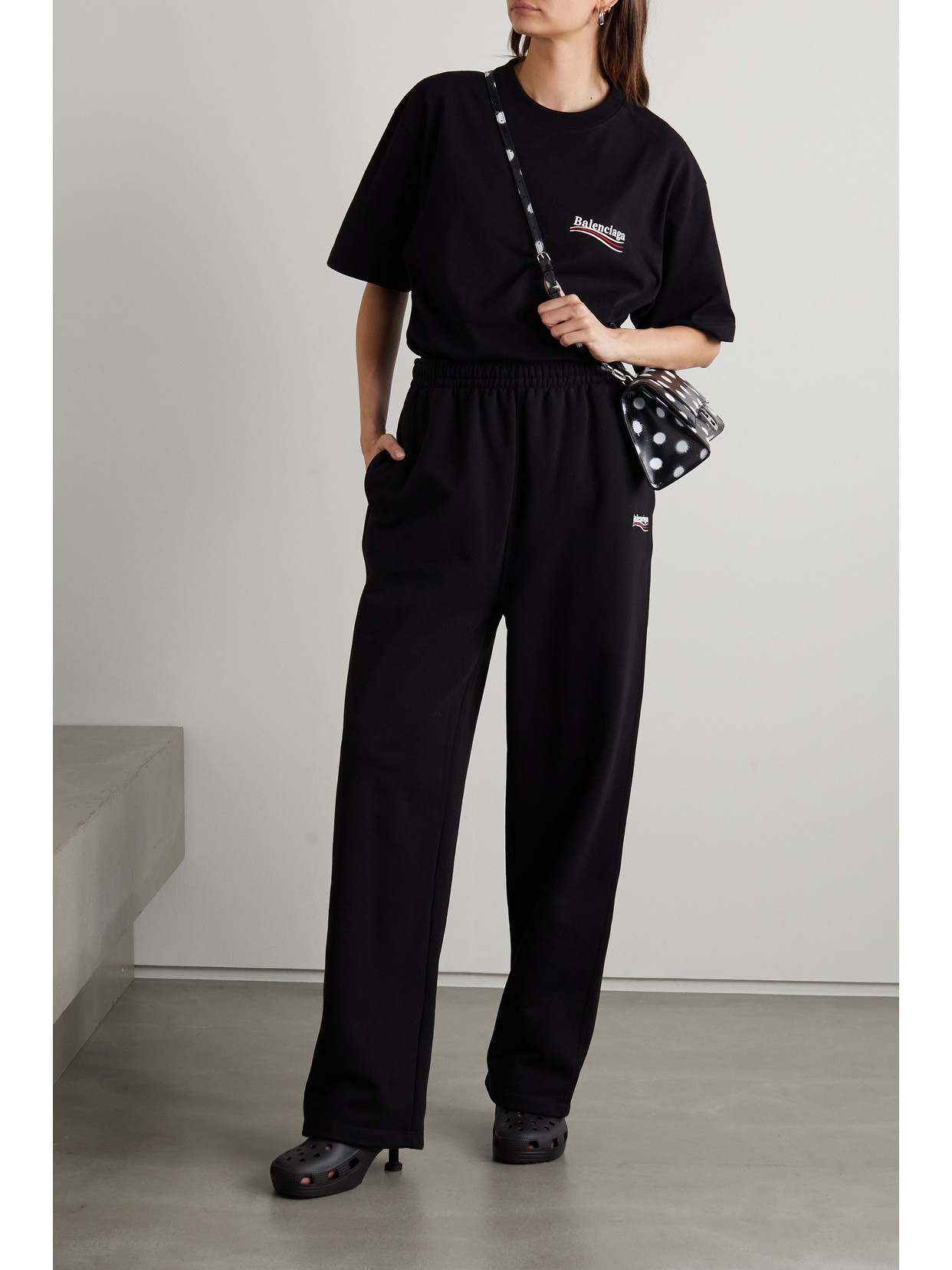Balenciaga Logoed T-shirt In Black