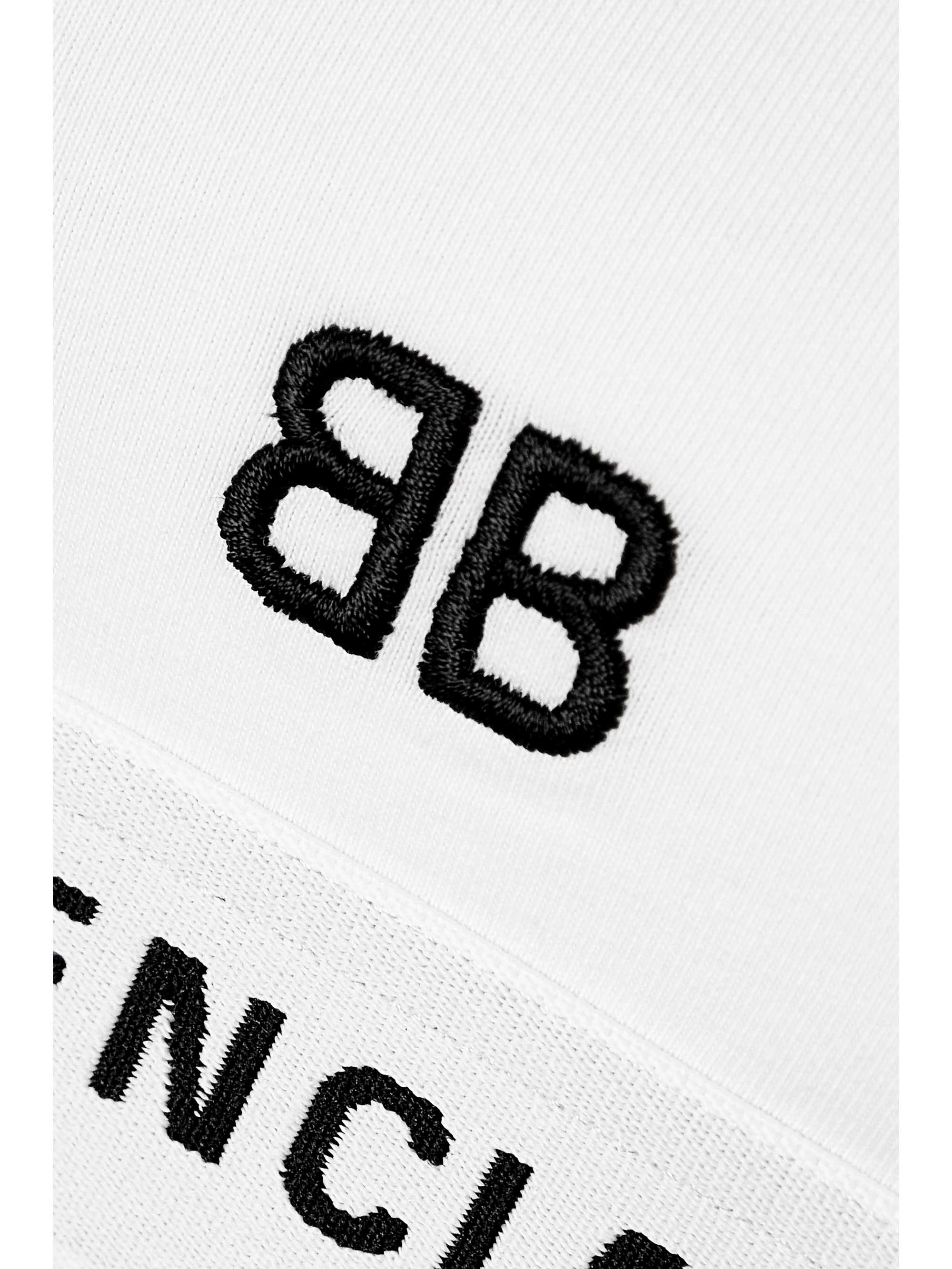 BALENCIAGA Embroidered stretch-cotton jersey sports bra