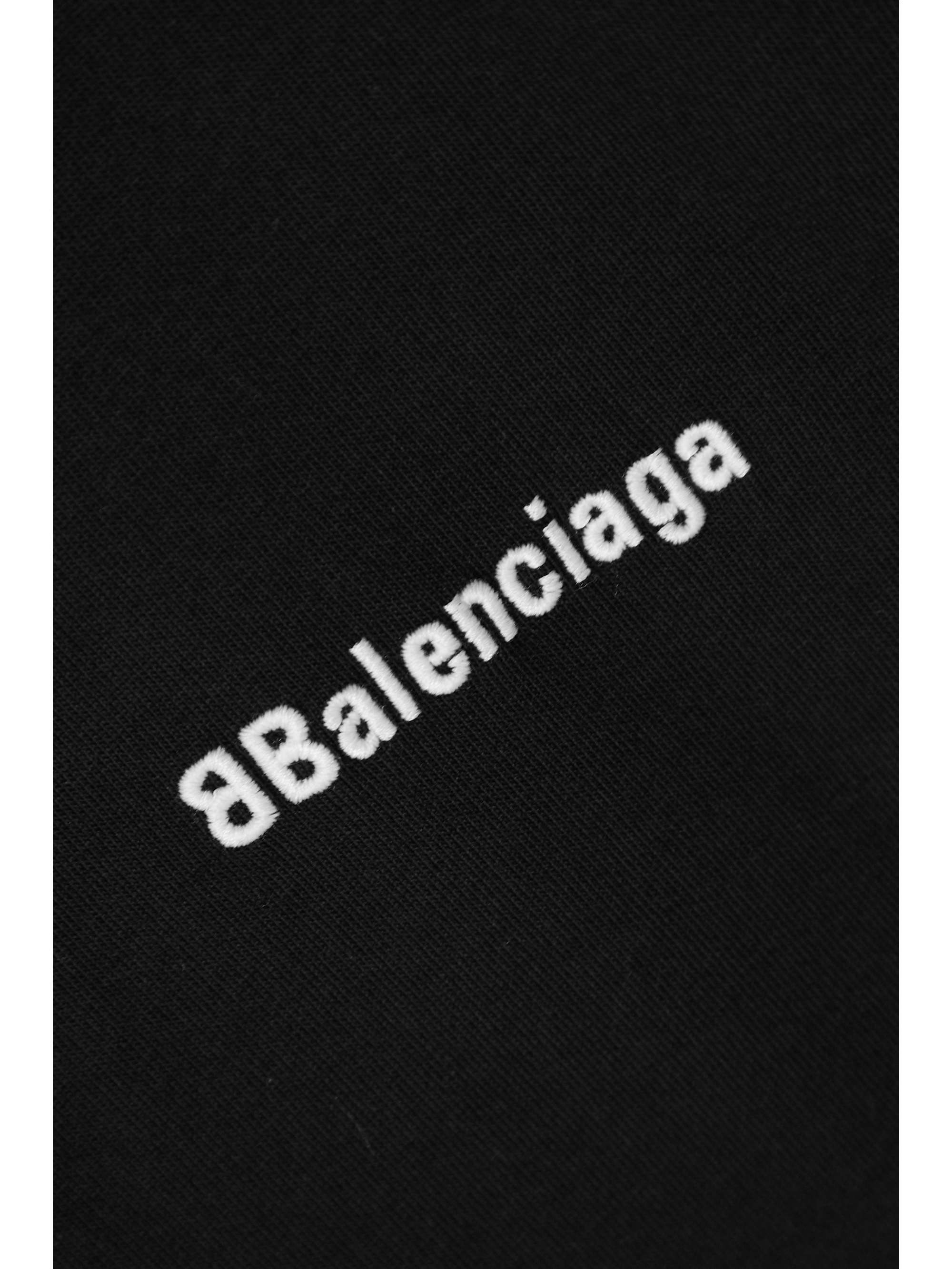 Black Oversized embroidered cotton-jersey T-shirt | BALENCIAGA | NET-A ...