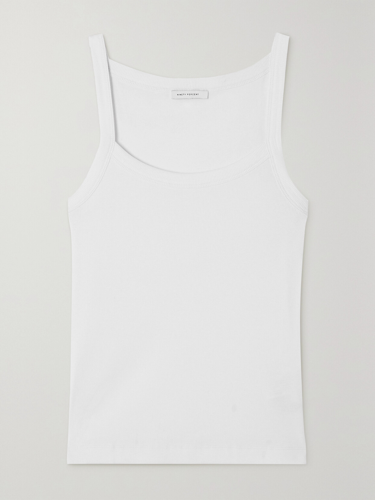 Ninety Percent Ava Ribbed Stretch-organic Cotton Tank In White