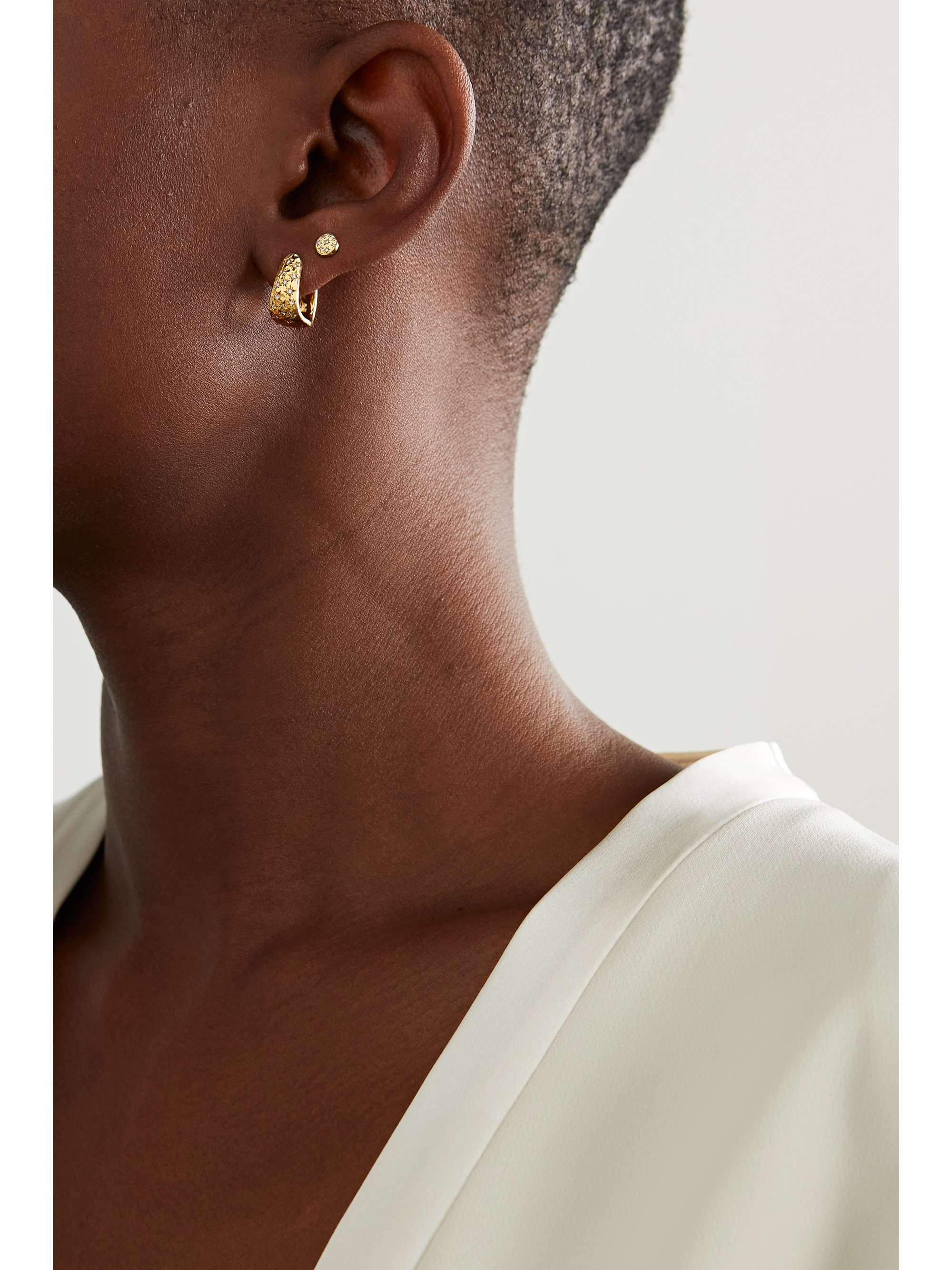 OCTAVIA ELIZABETH + NET SUSTAIN Imogen 18-karat recycled gold diamond hoop earrings