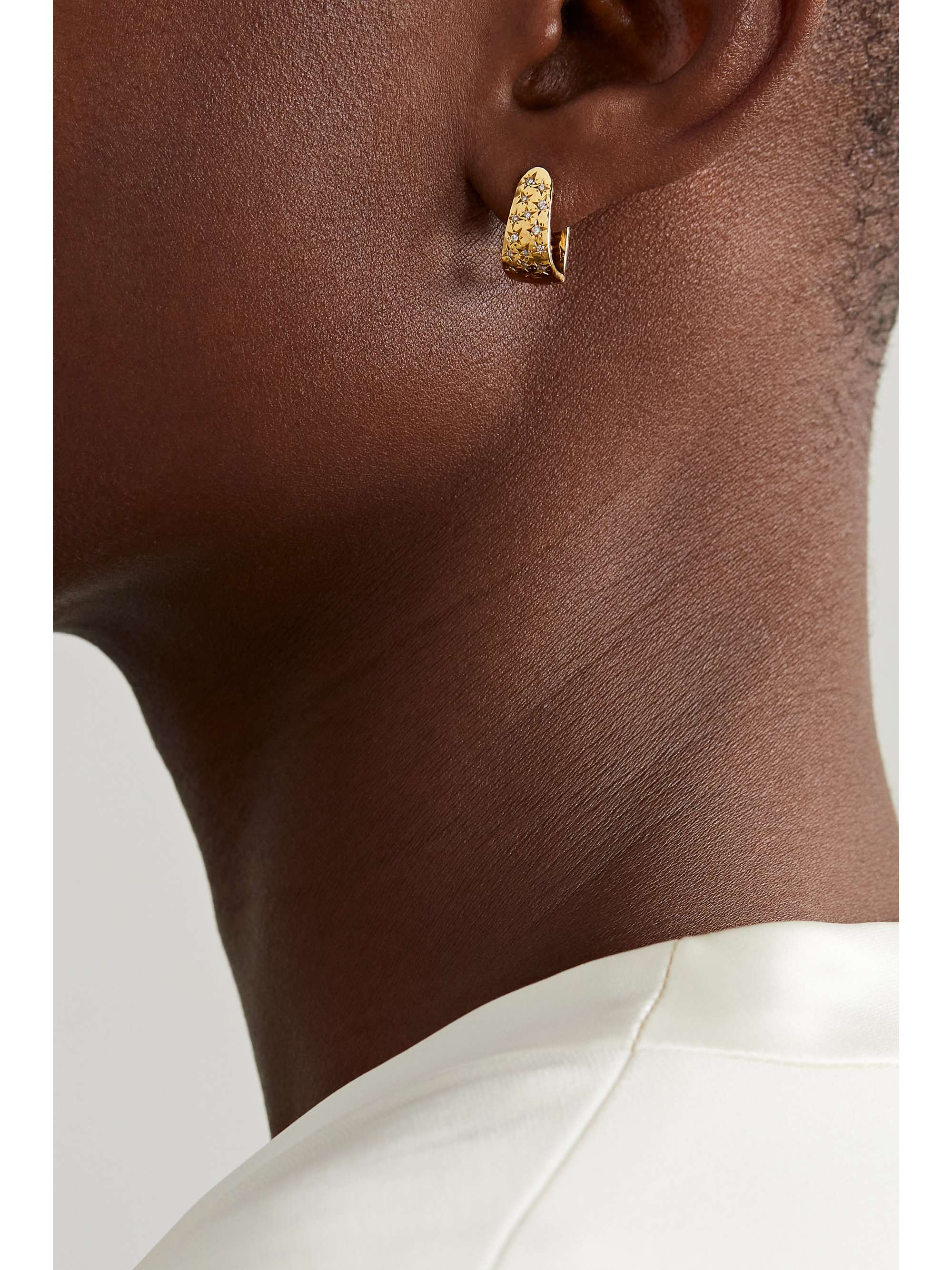 OCTAVIA ELIZABETH + NET SUSTAIN Imogen 18-karat recycled gold diamond hoop earrings