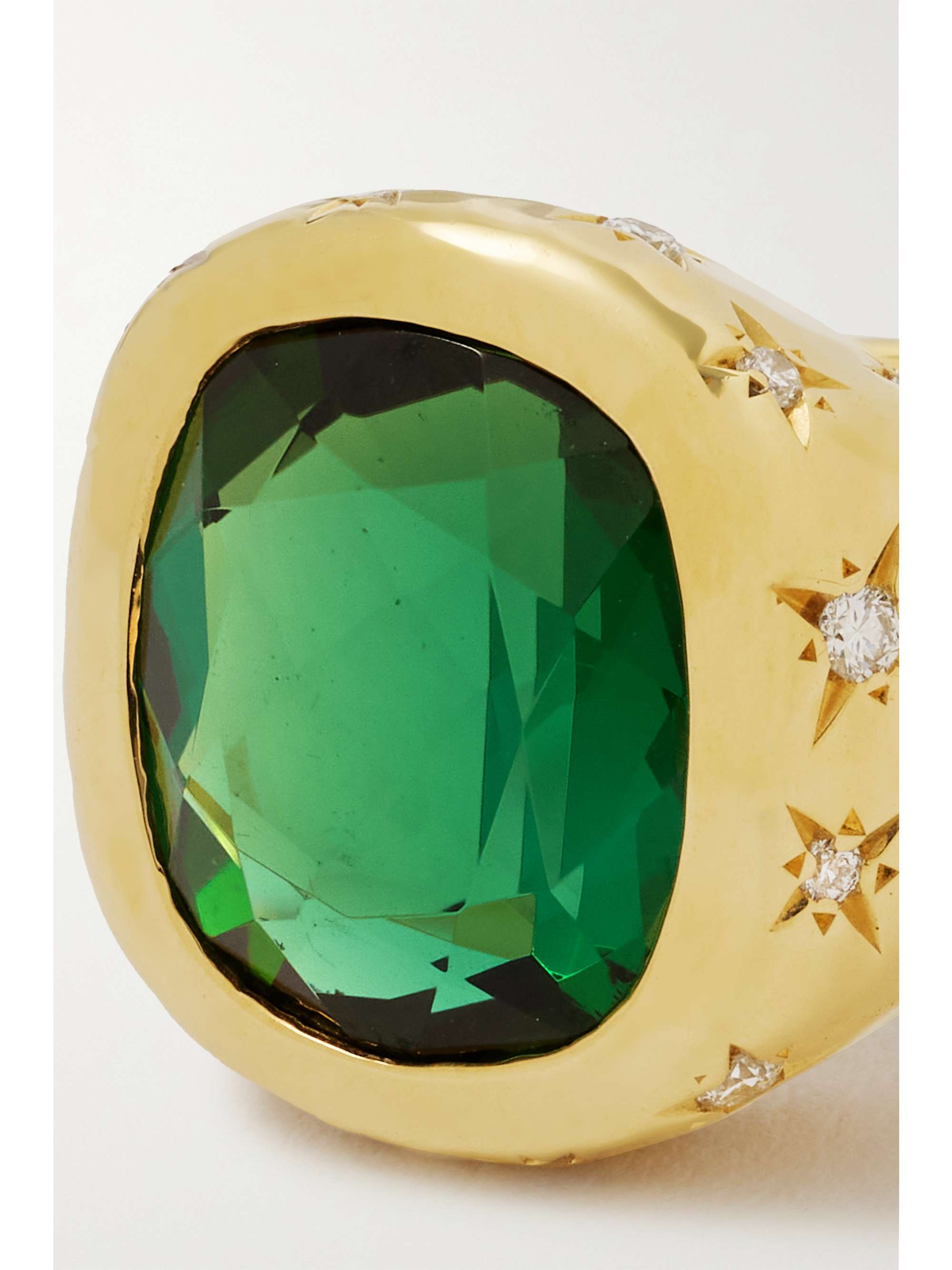 OCTAVIA ELIZABETH Imogen 18-karat recycled gold, tourmaline and diamond ring