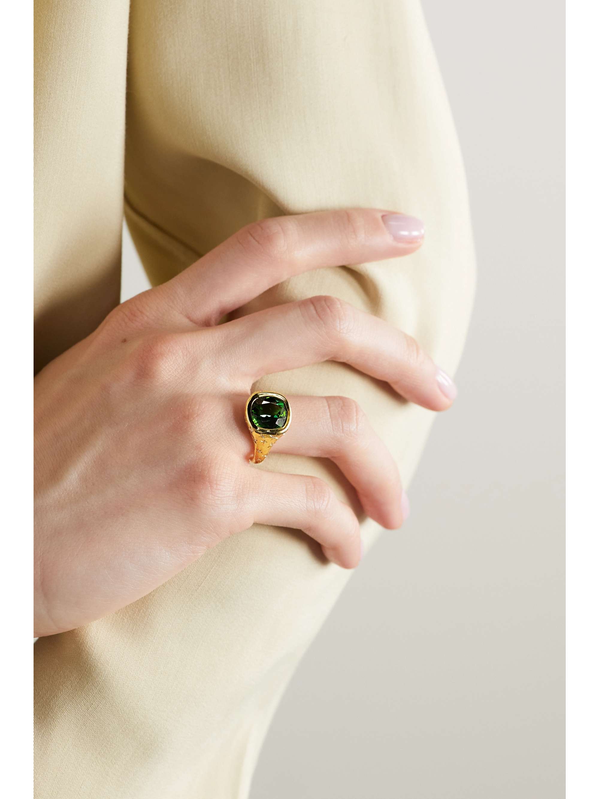 OCTAVIA ELIZABETH Imogen 18-karat recycled gold, tourmaline and diamond ring
